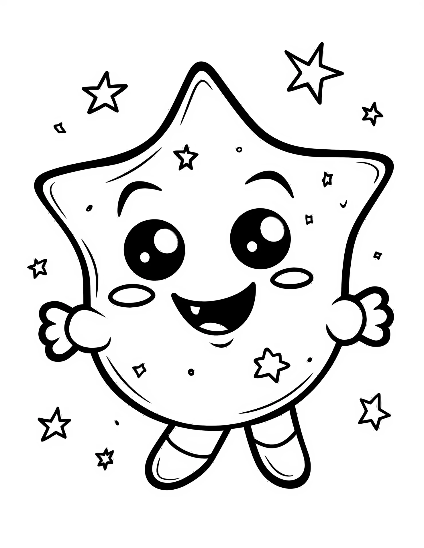 Star for kids coloring page on white color background #32875