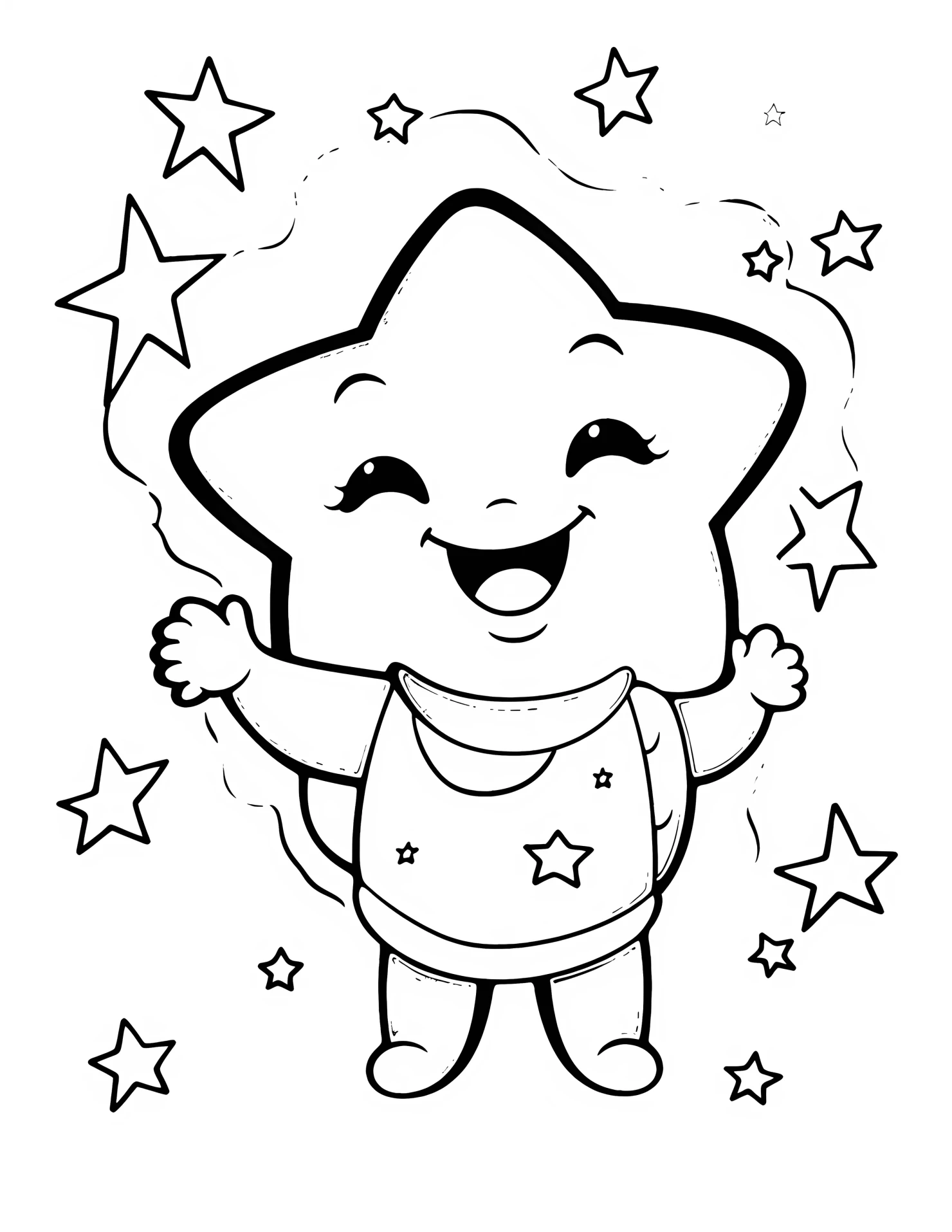 Star for kids coloring page on white color background #32878