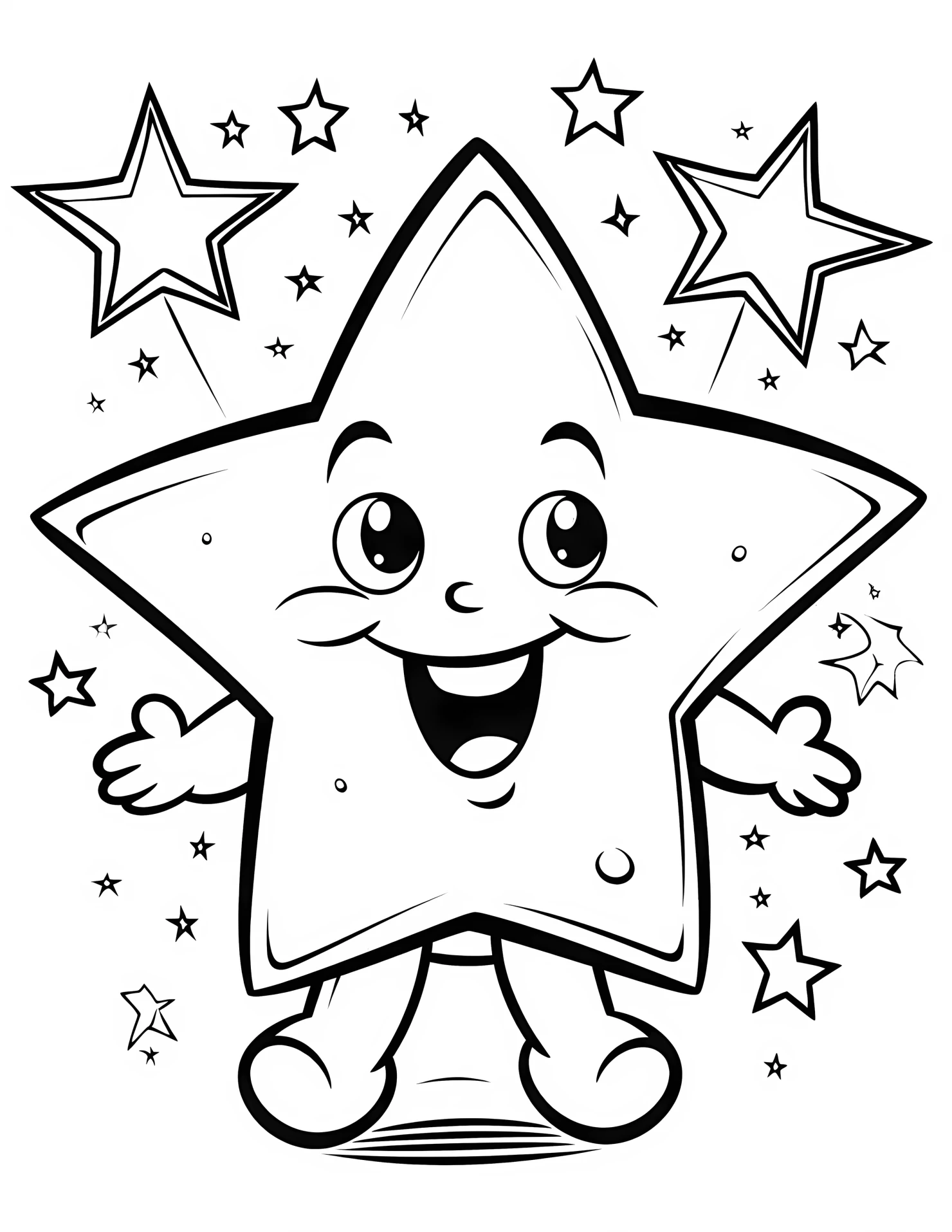 Star for kids coloring page on white color background #32881