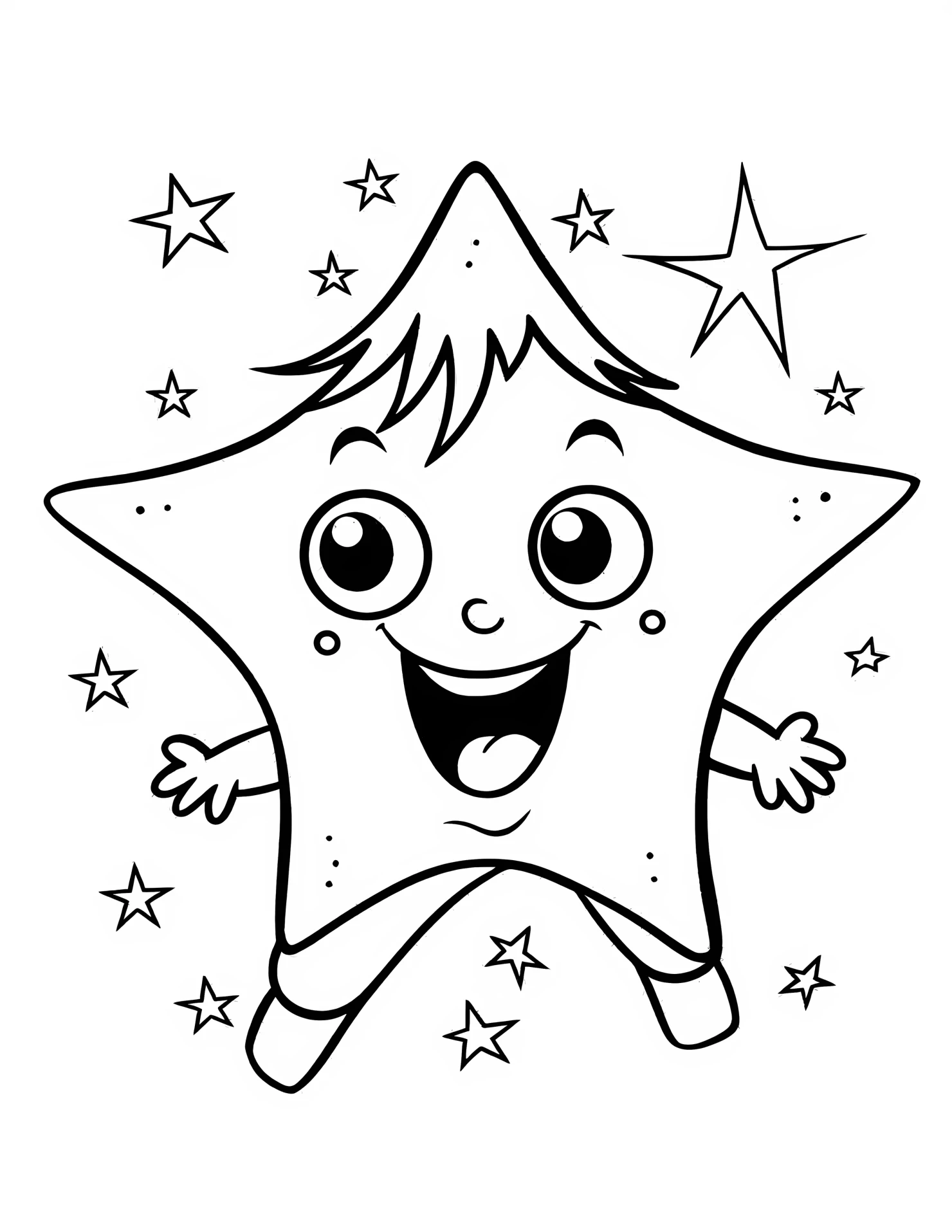 Star for kids coloring page on white color background #32882