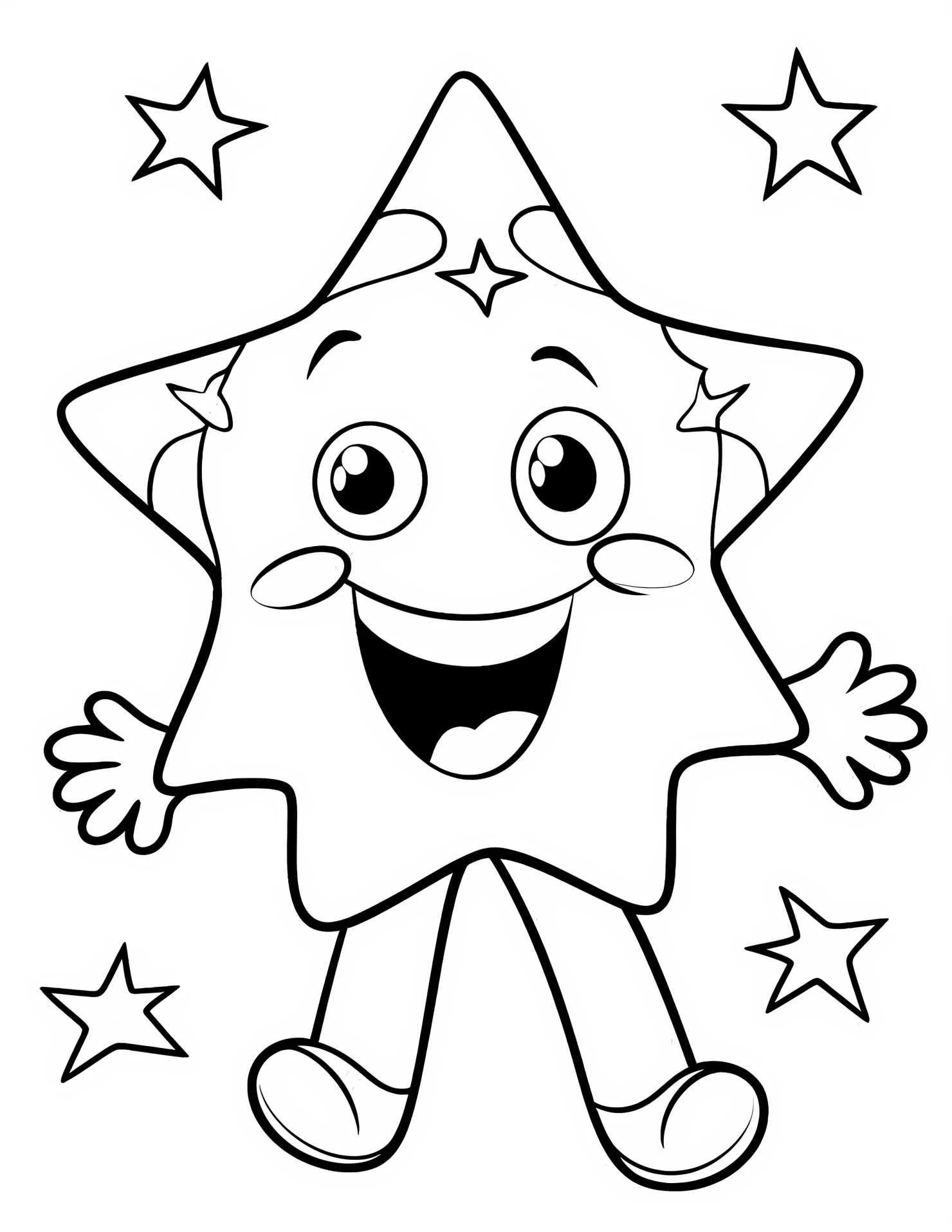 Star for kids coloring page on white color background #32884
