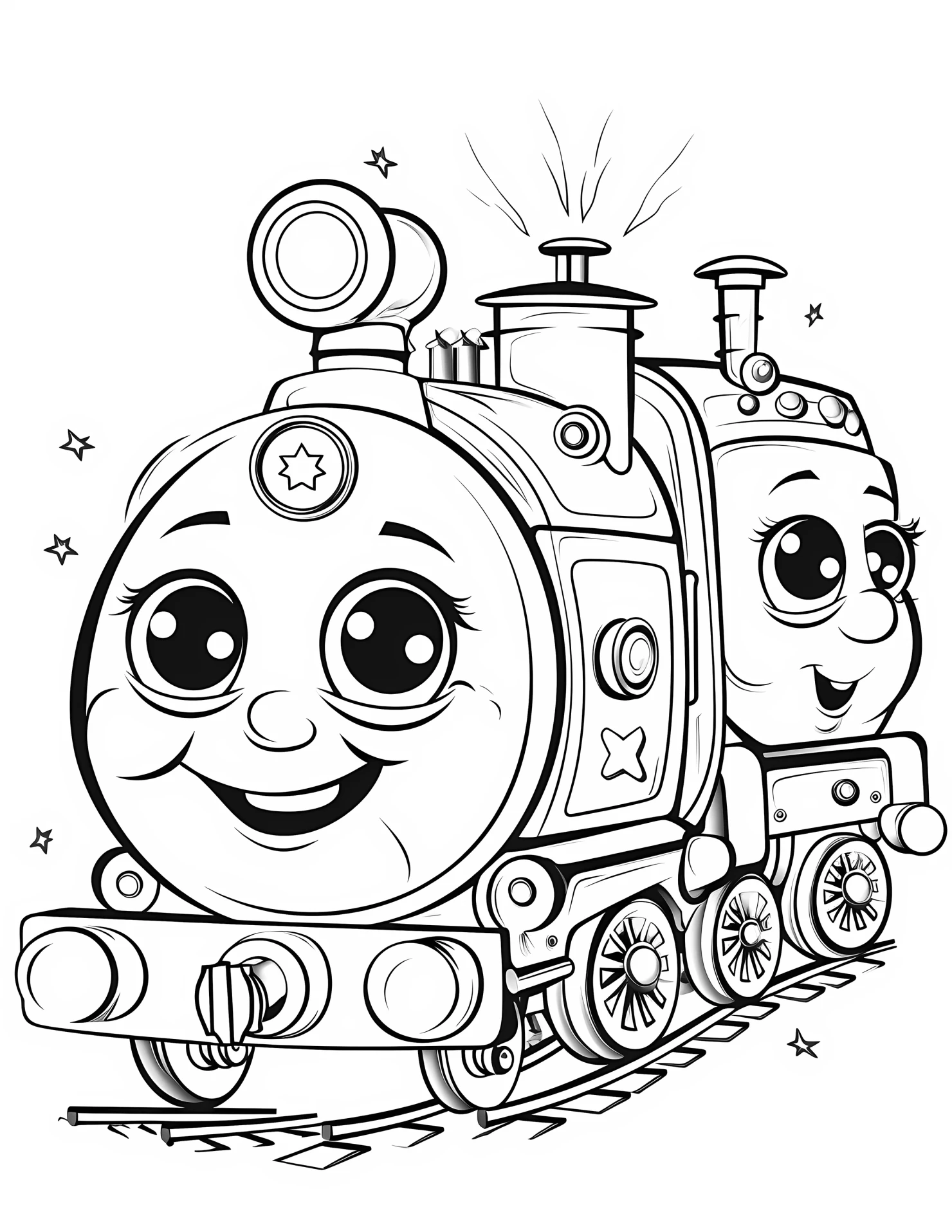 Steam train for kids coloring page on white color background #32891