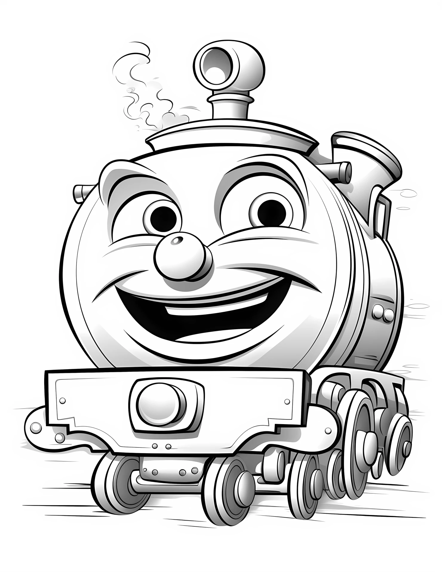 Steam train for kids coloring page on white color background #32892