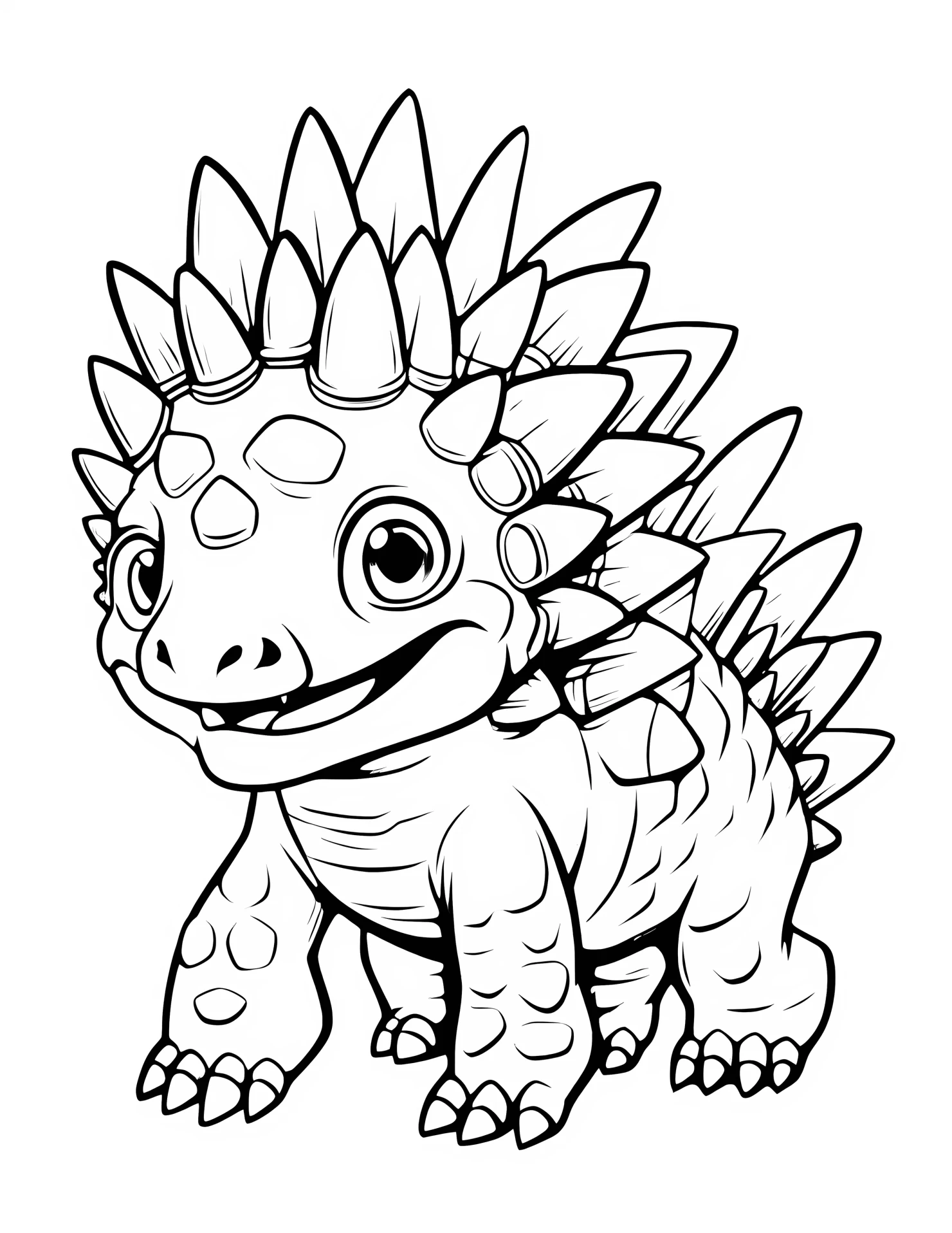 Stegosaurus for kids coloring page on white color background #32897