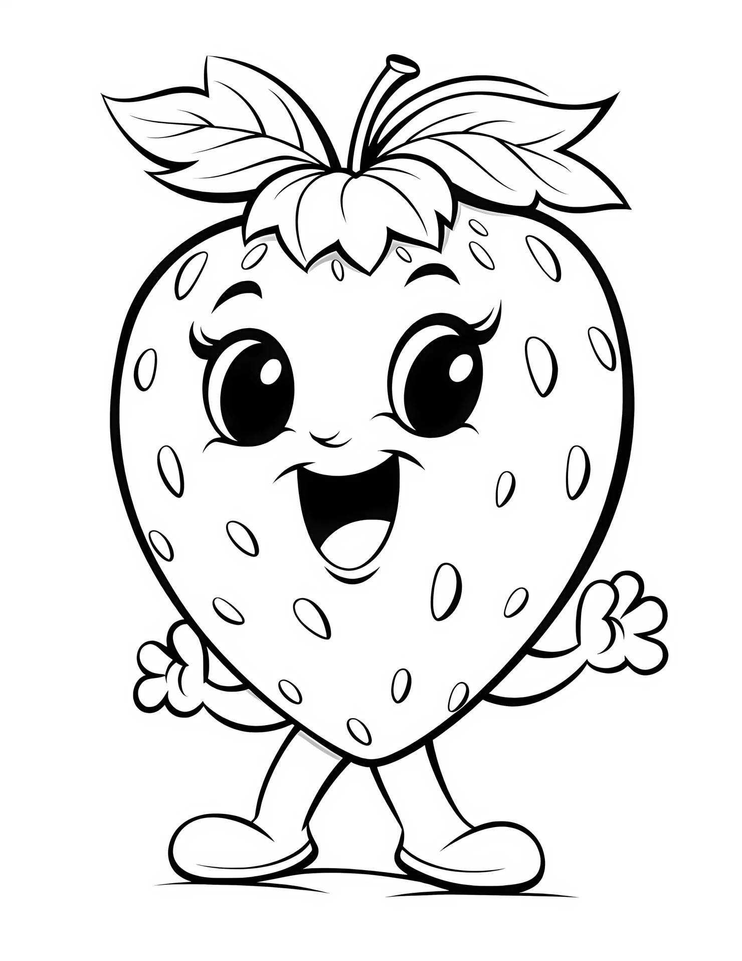 Strawberry for kids coloring page on white color background #32907
