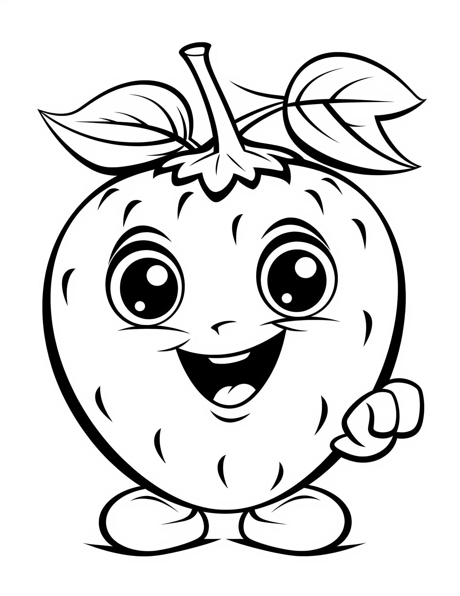 Strawberry for kids coloring page on white color background #32908