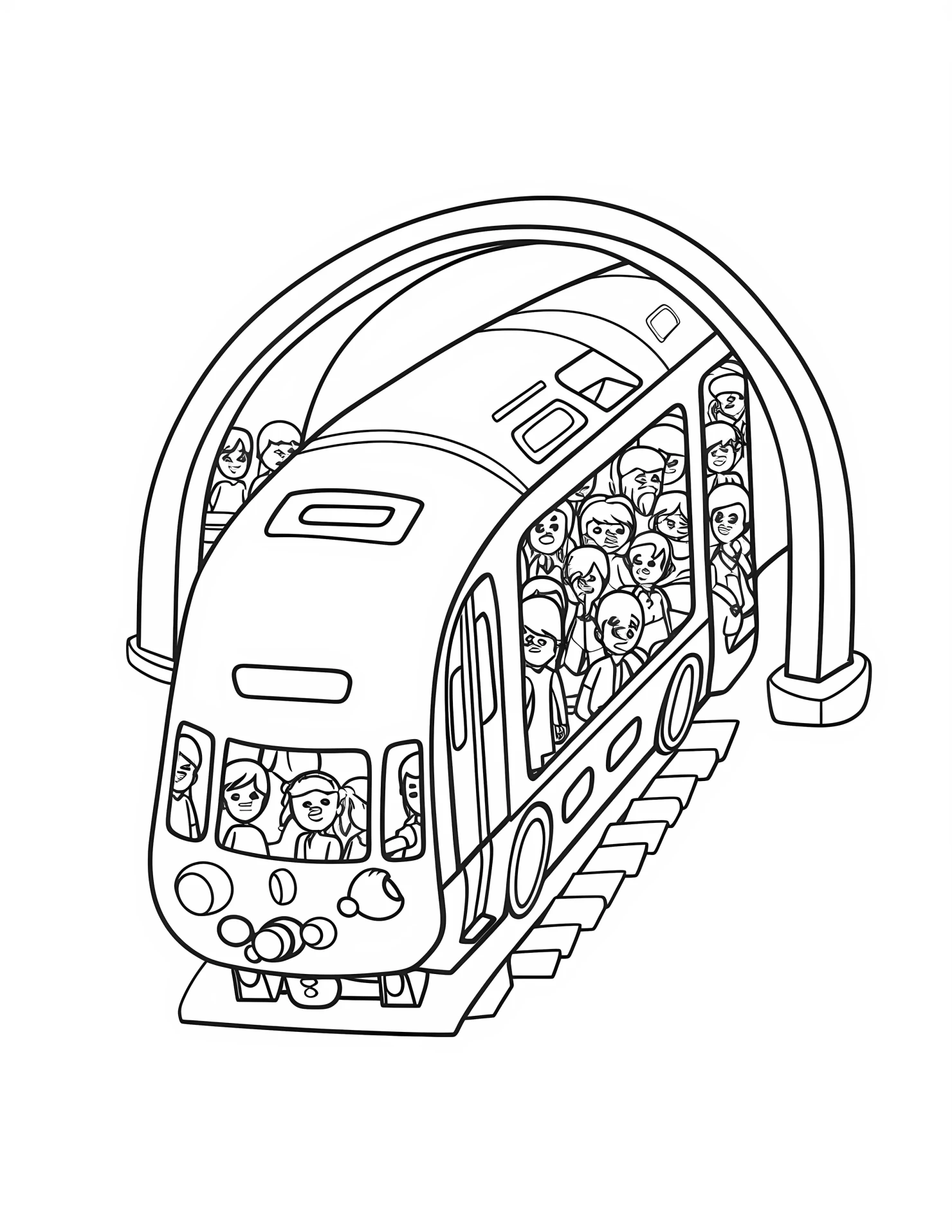 Subway for kids coloring page on white color background #32913
