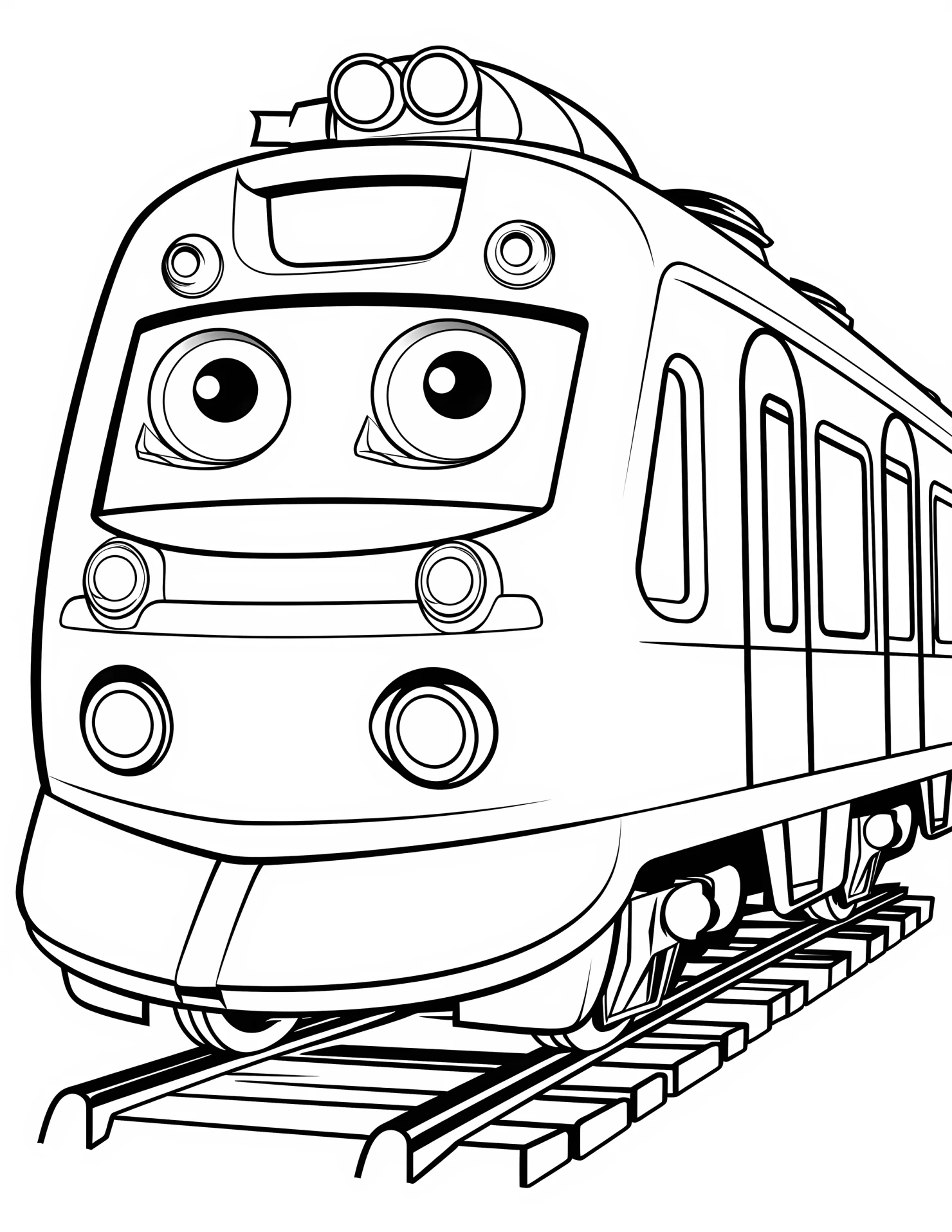Subway train for kids coloring page on white color background #32917