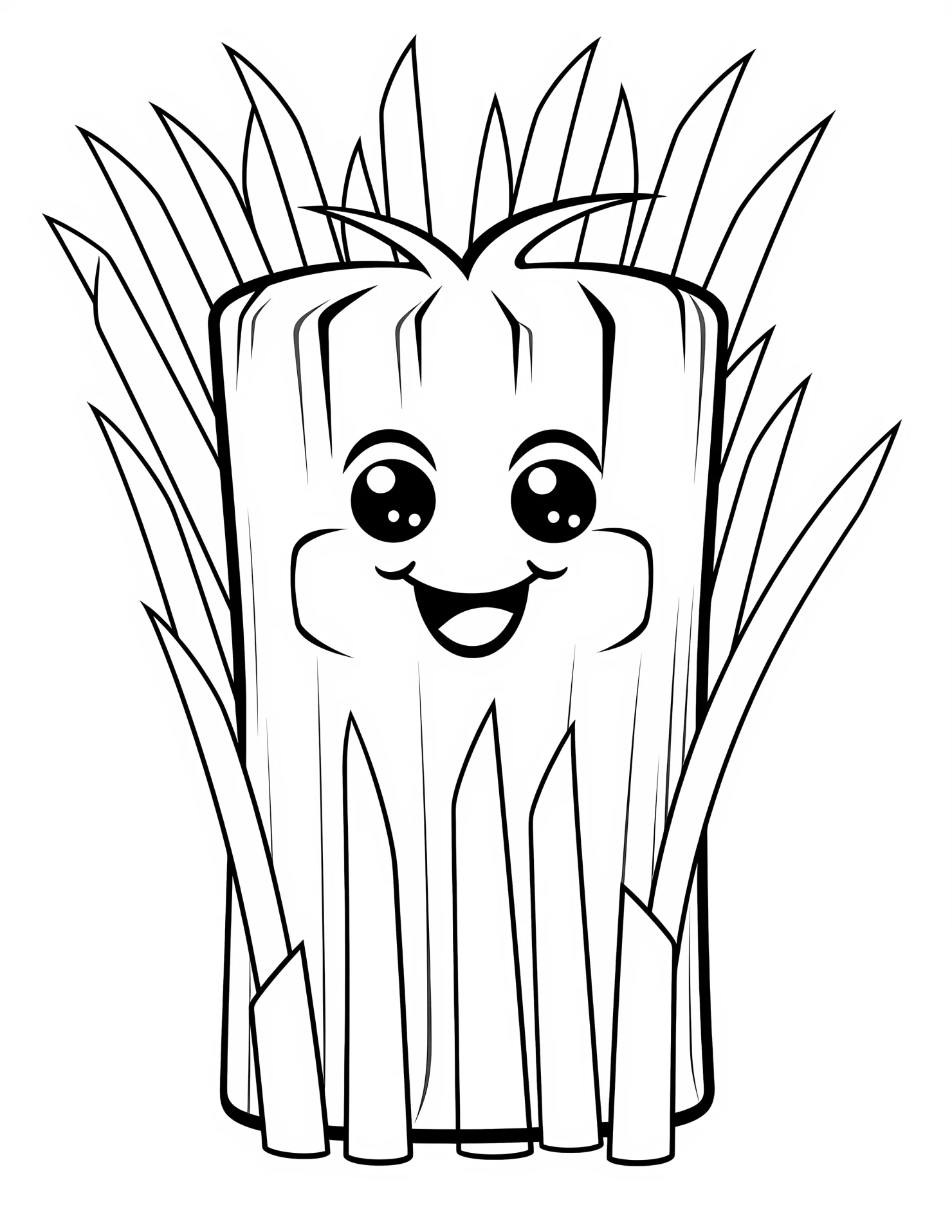 Sugar cane for kids coloring page on white color background #32918