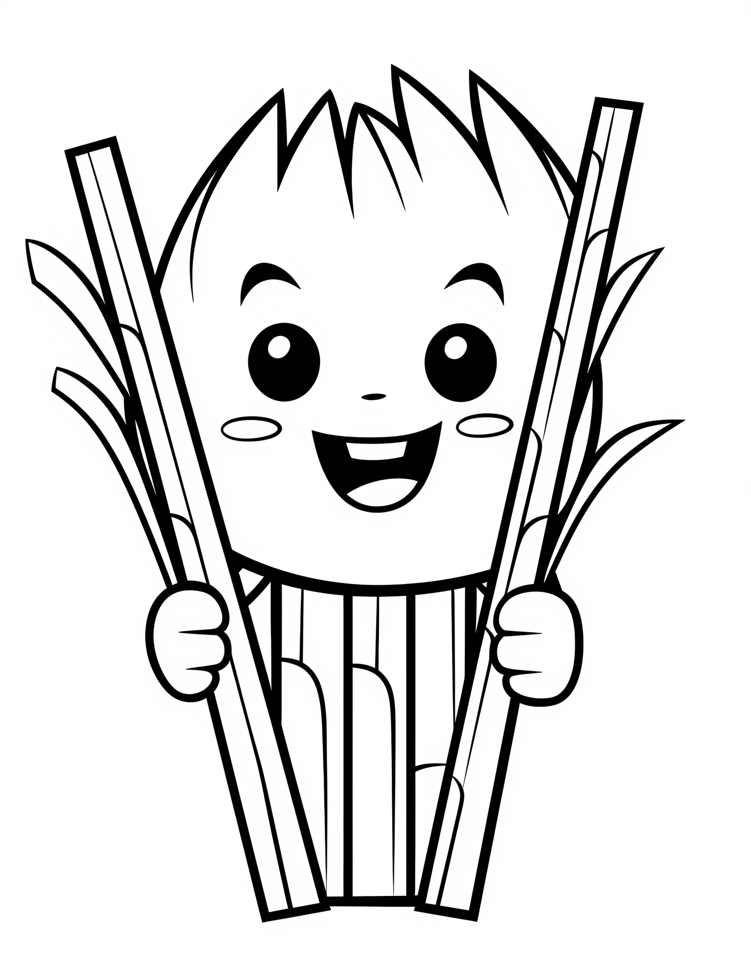 Sugar cane for kids coloring page on white color background #32920