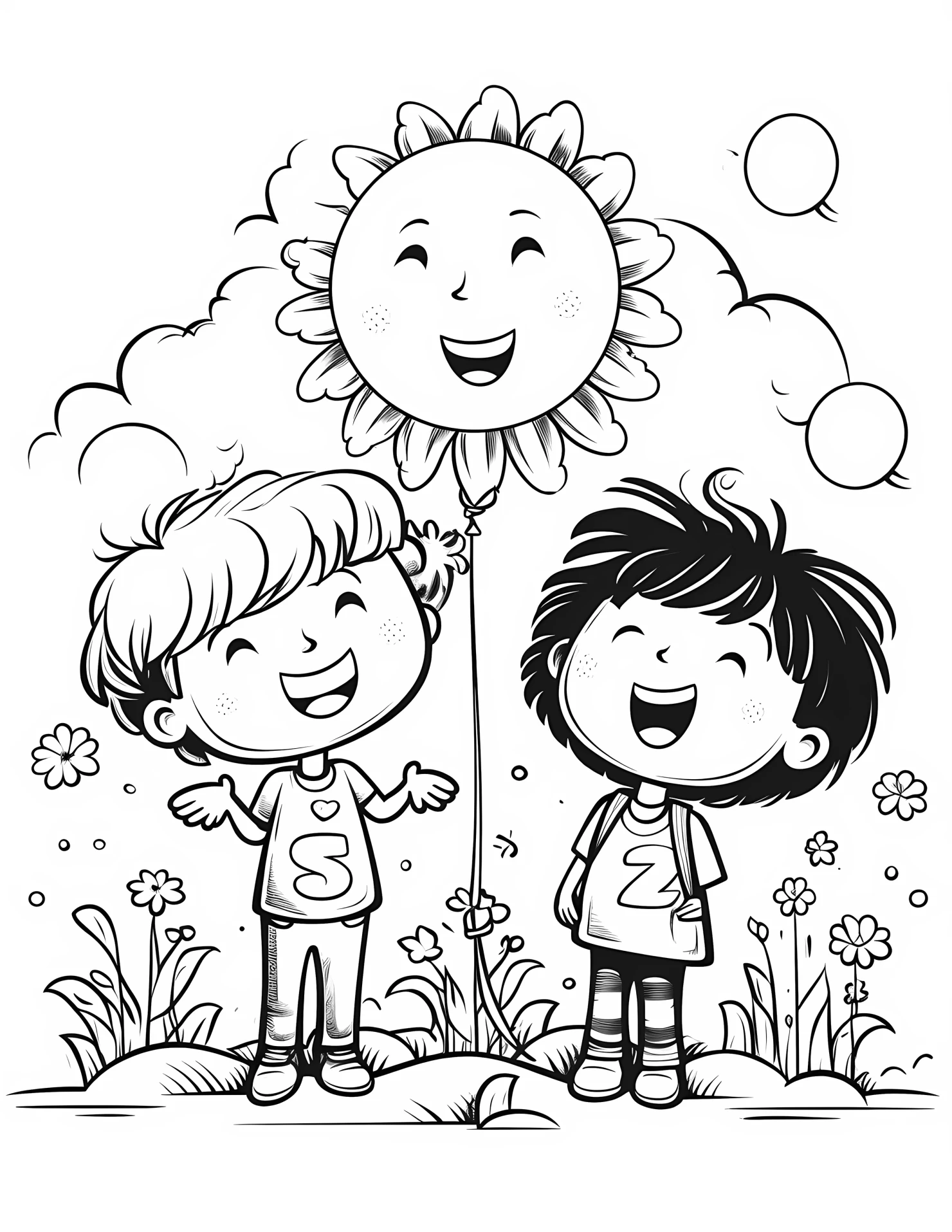 Summer for kids coloring page on white color background #32925