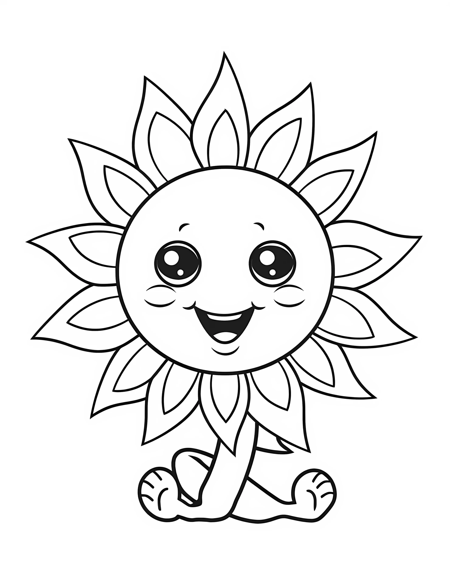 Sun for kids coloring page on white color background #32926