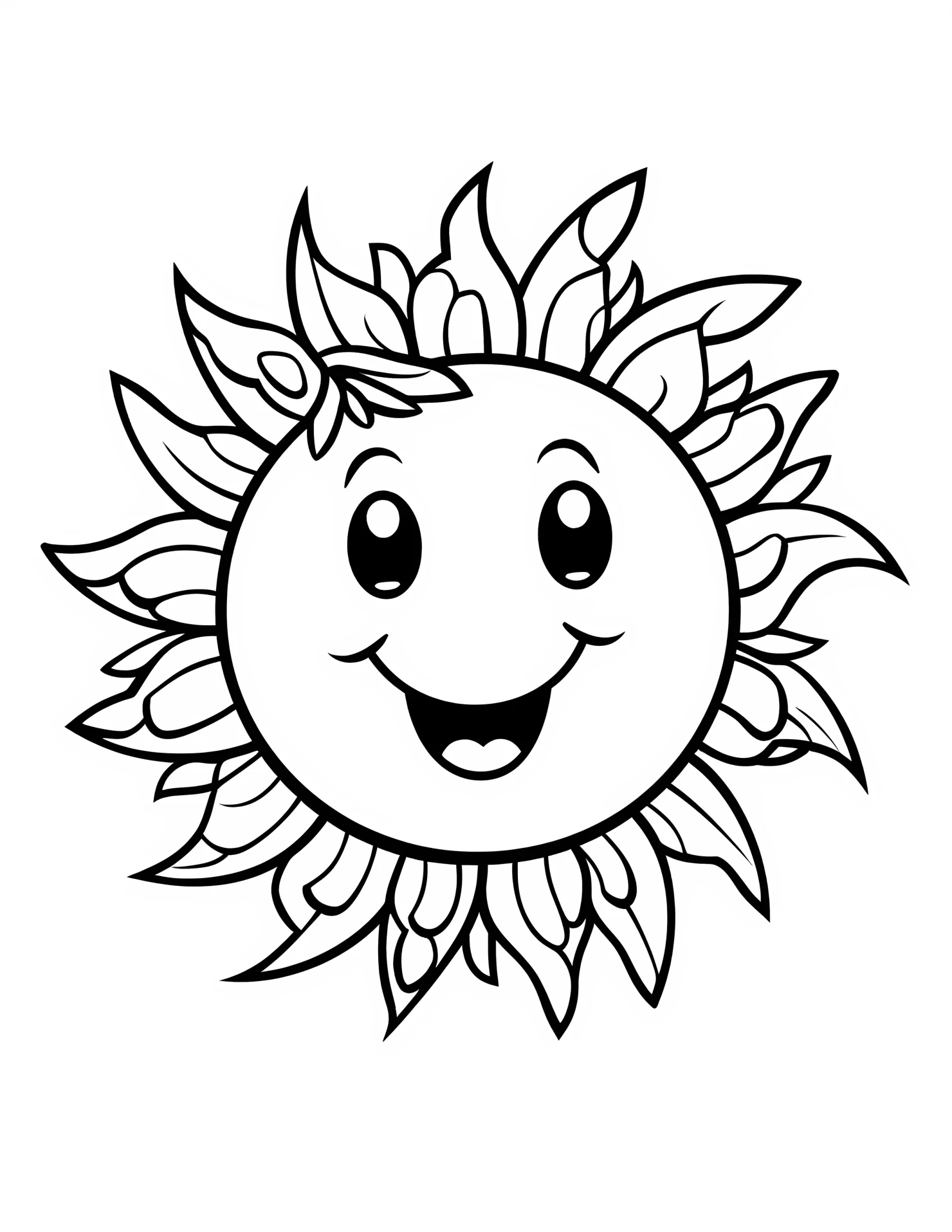 Sun for kids coloring page on white color background #32927