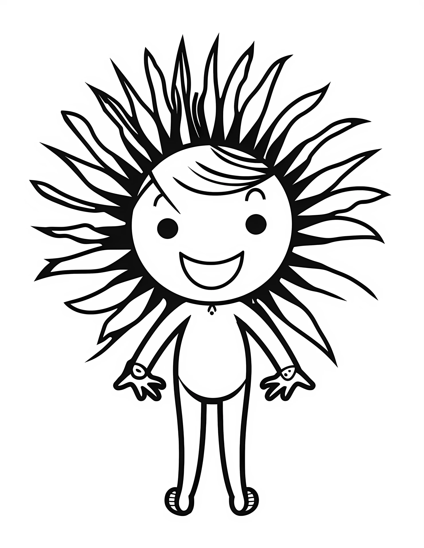Sun fairy for kids coloring page on white color background #32932