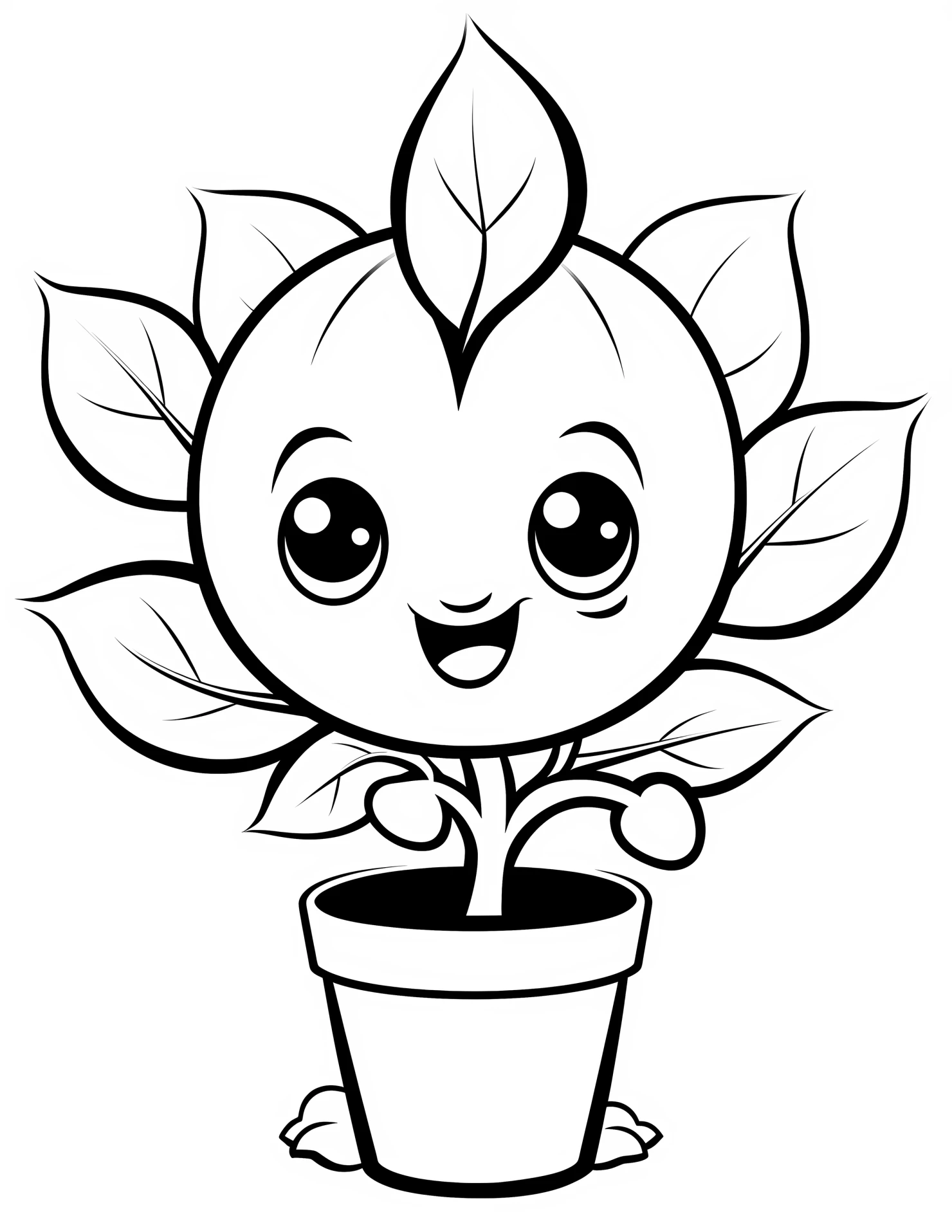 Sunflower for kids coloring page on white color background #32936