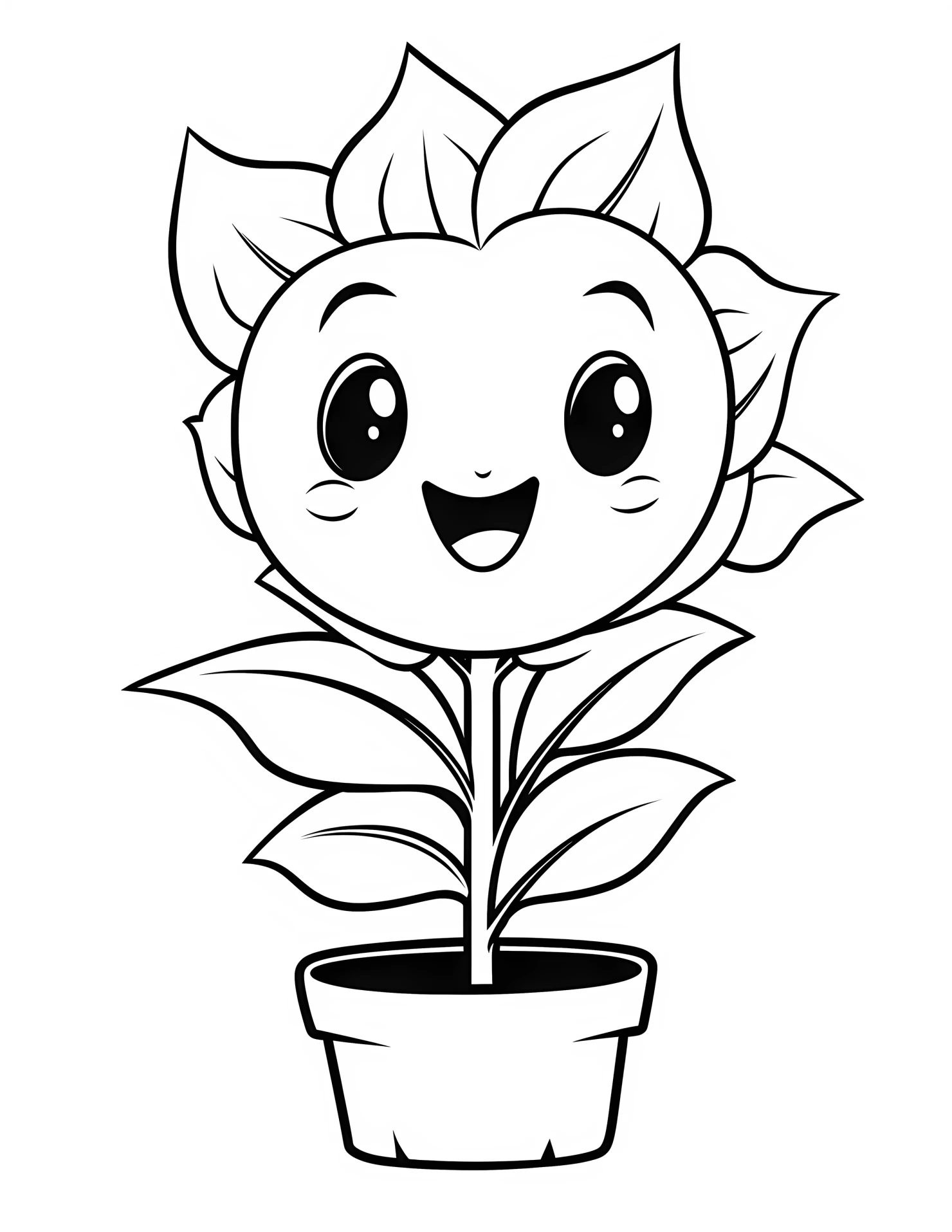 Sunflower for kids coloring page on white color background #32937