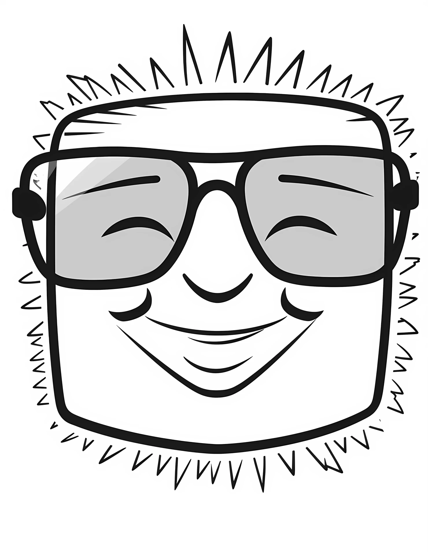 Sunglass for kids coloring page on white color background #32947