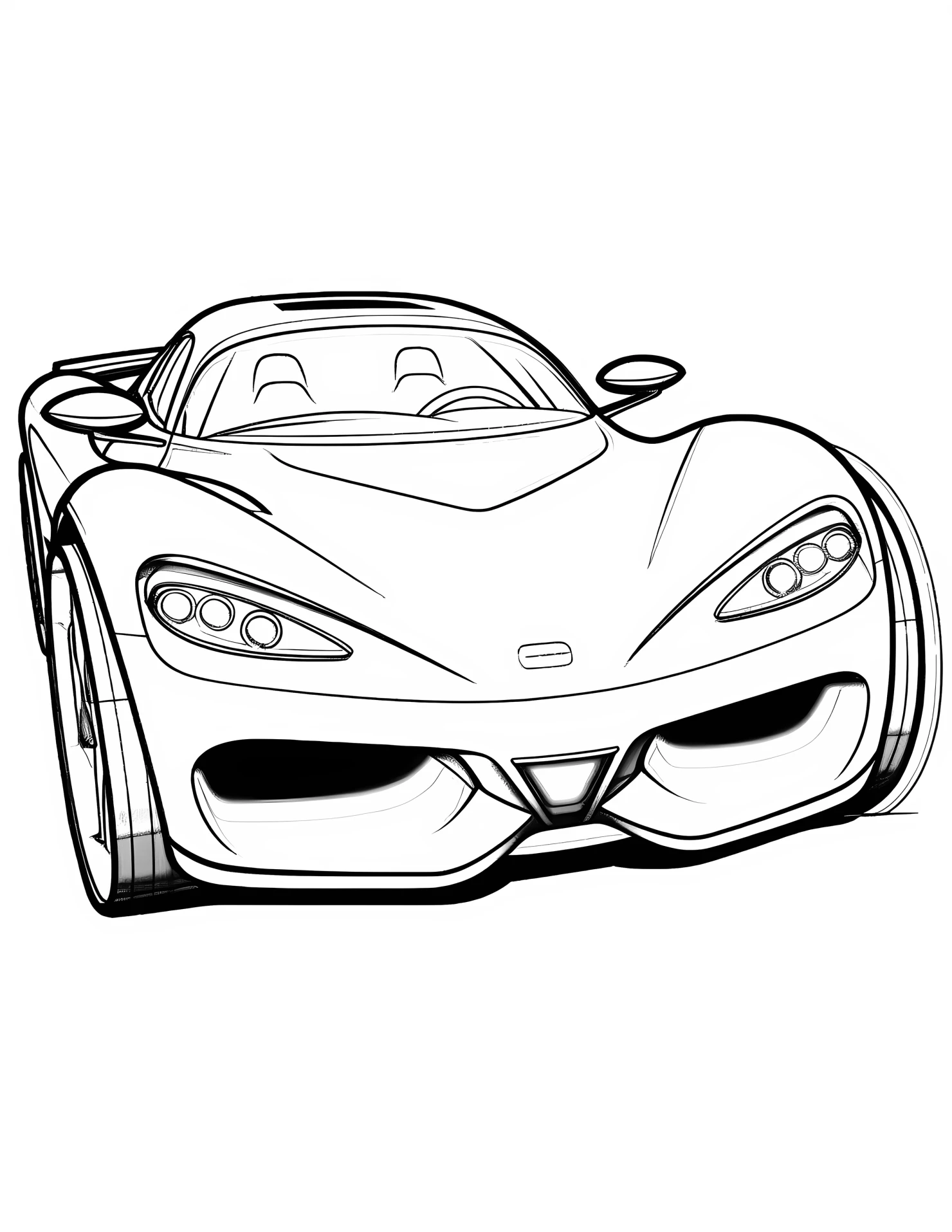 Supercar for kids coloring page on white color background #32950