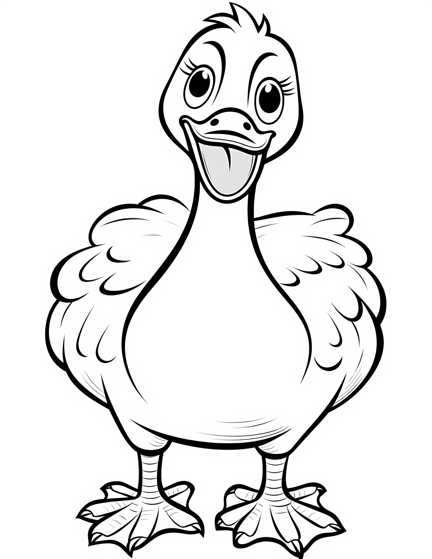 Swan for kids coloring page on white color background #32965