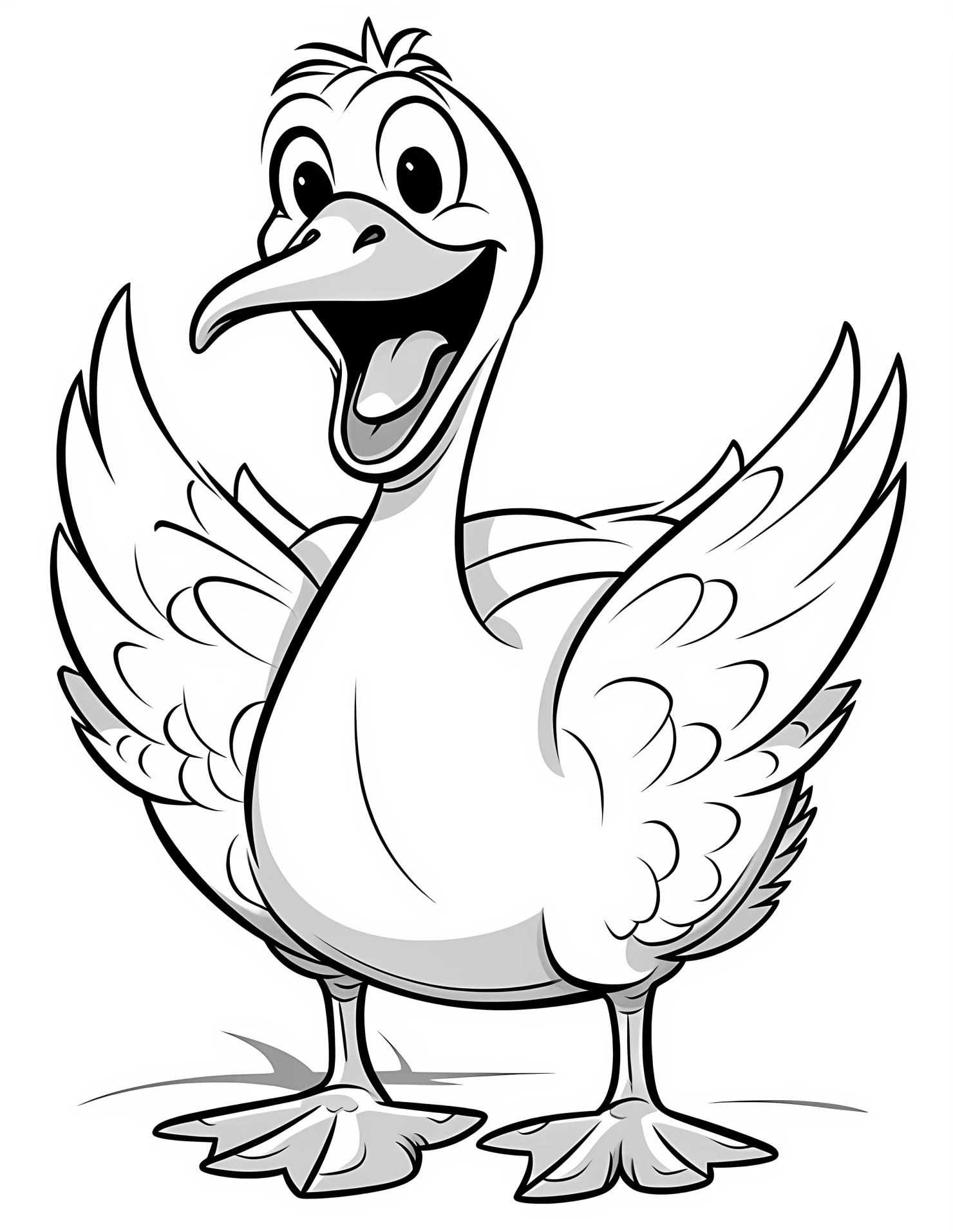 Swan for kids coloring page on white color background #32966