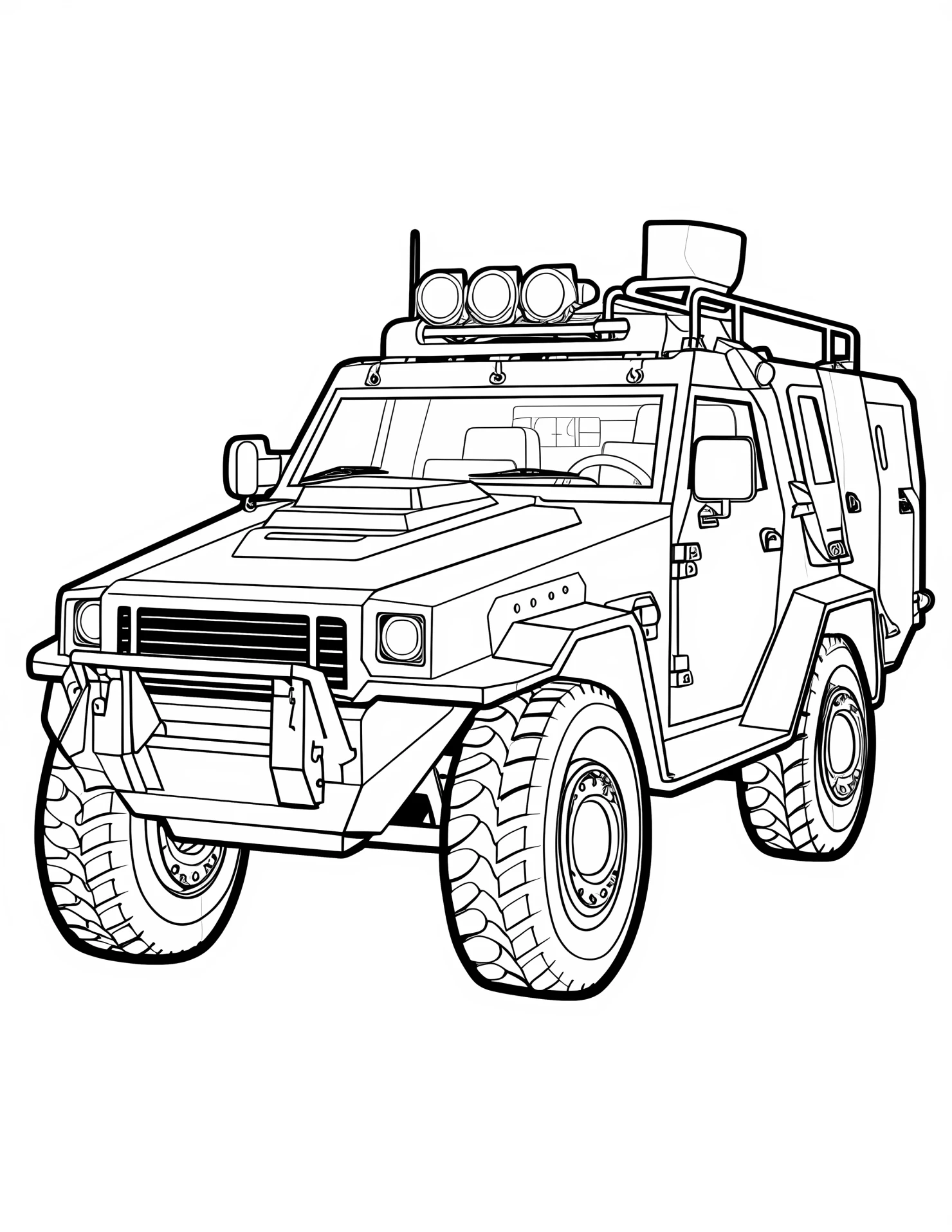 SWAT vehicle for kids coloring page on white color background #32969