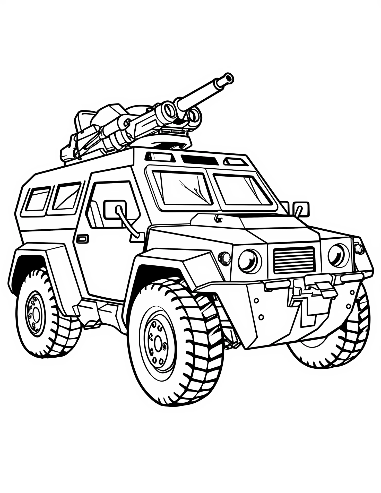 SWAT vehicle for kids coloring page on white color background #32970
