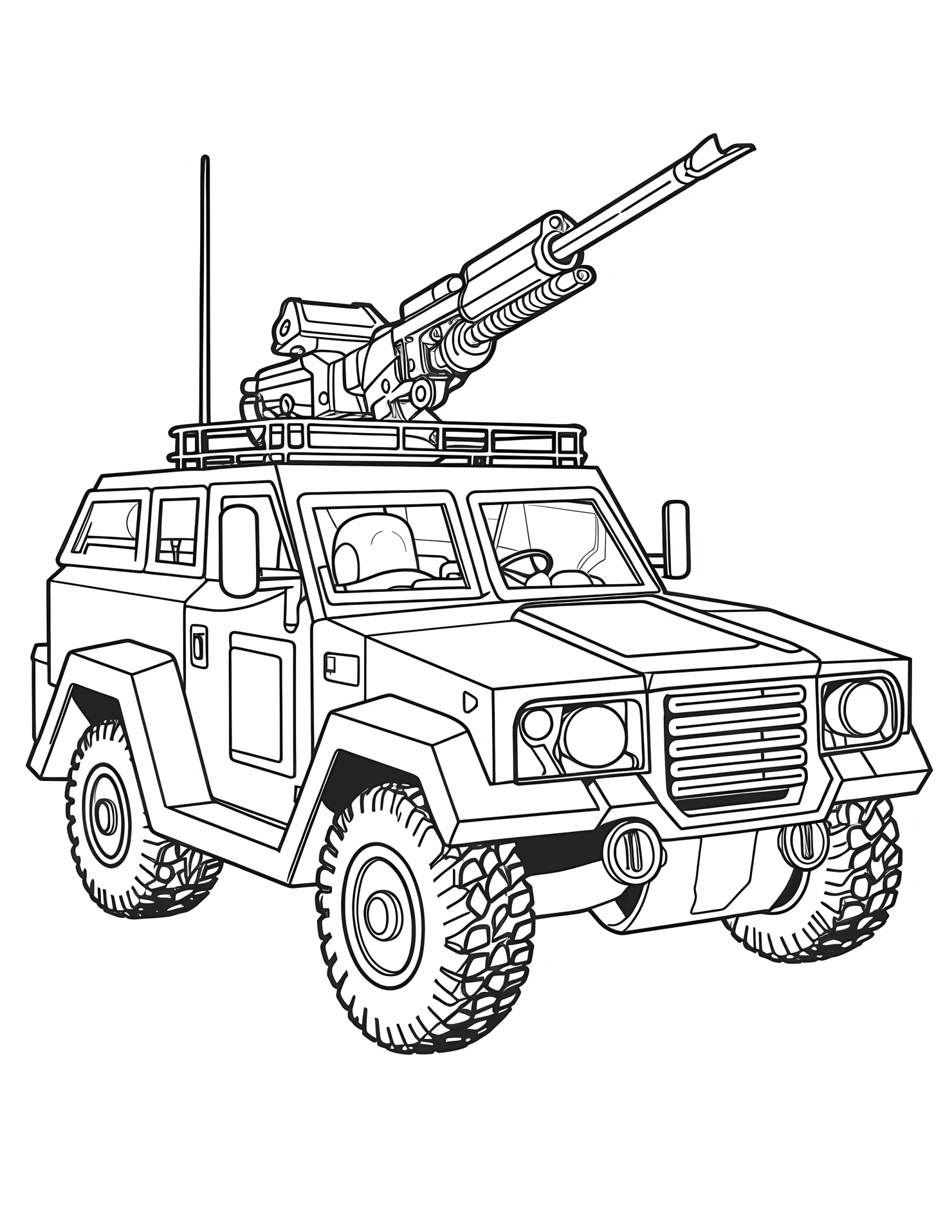 SWAT vehicle for kids coloring page on white color background #32971