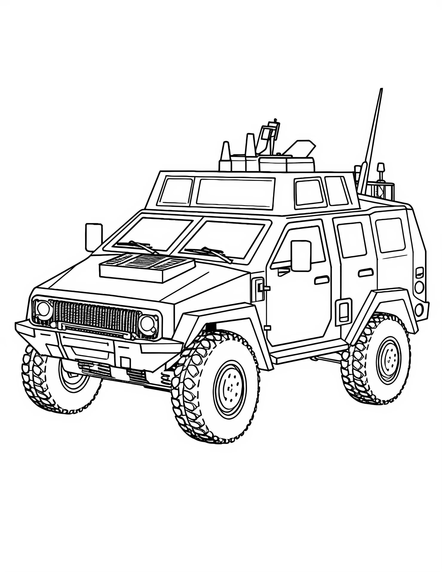 SWAT vehicle for kids coloring page on white color background #32972