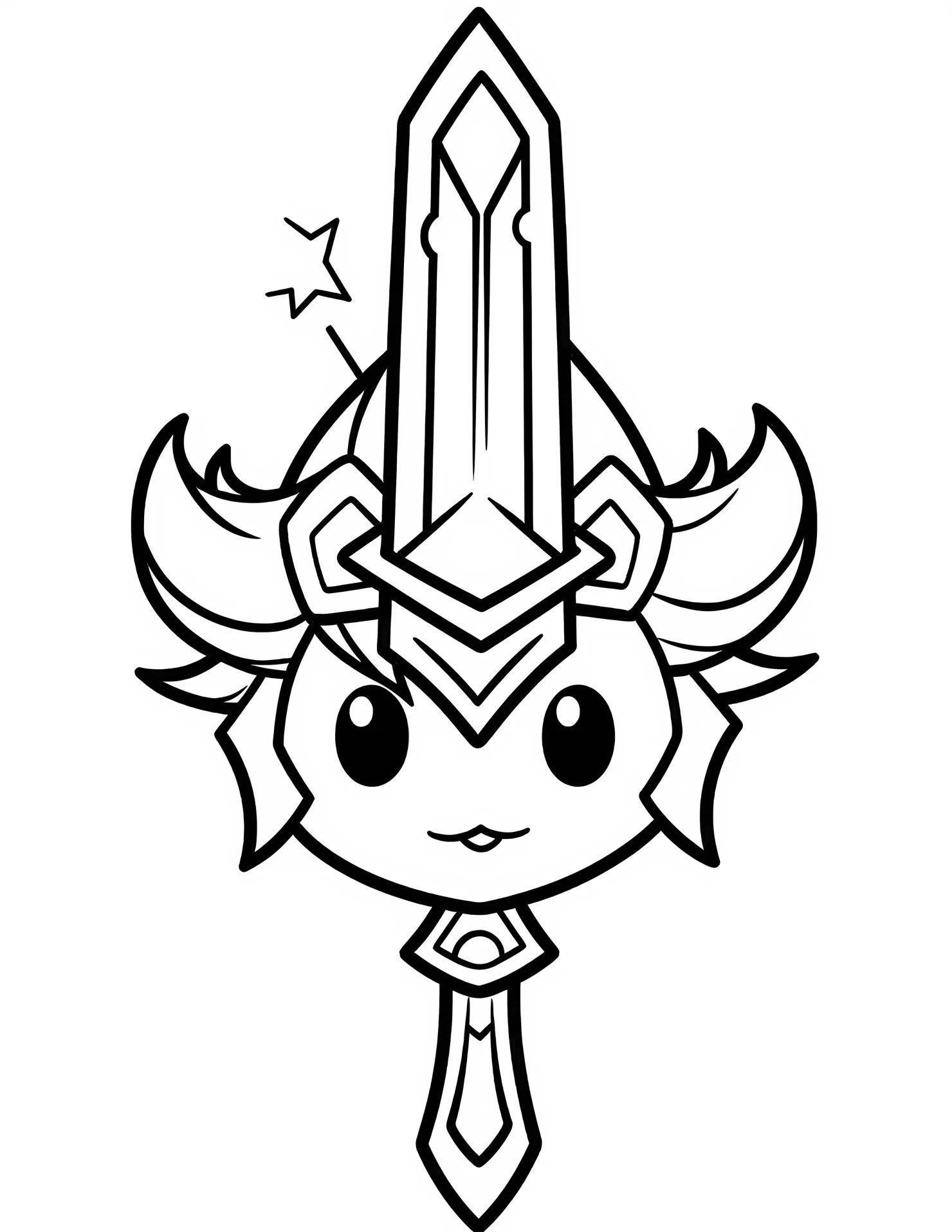Sword for kids coloring page on white color background #32989