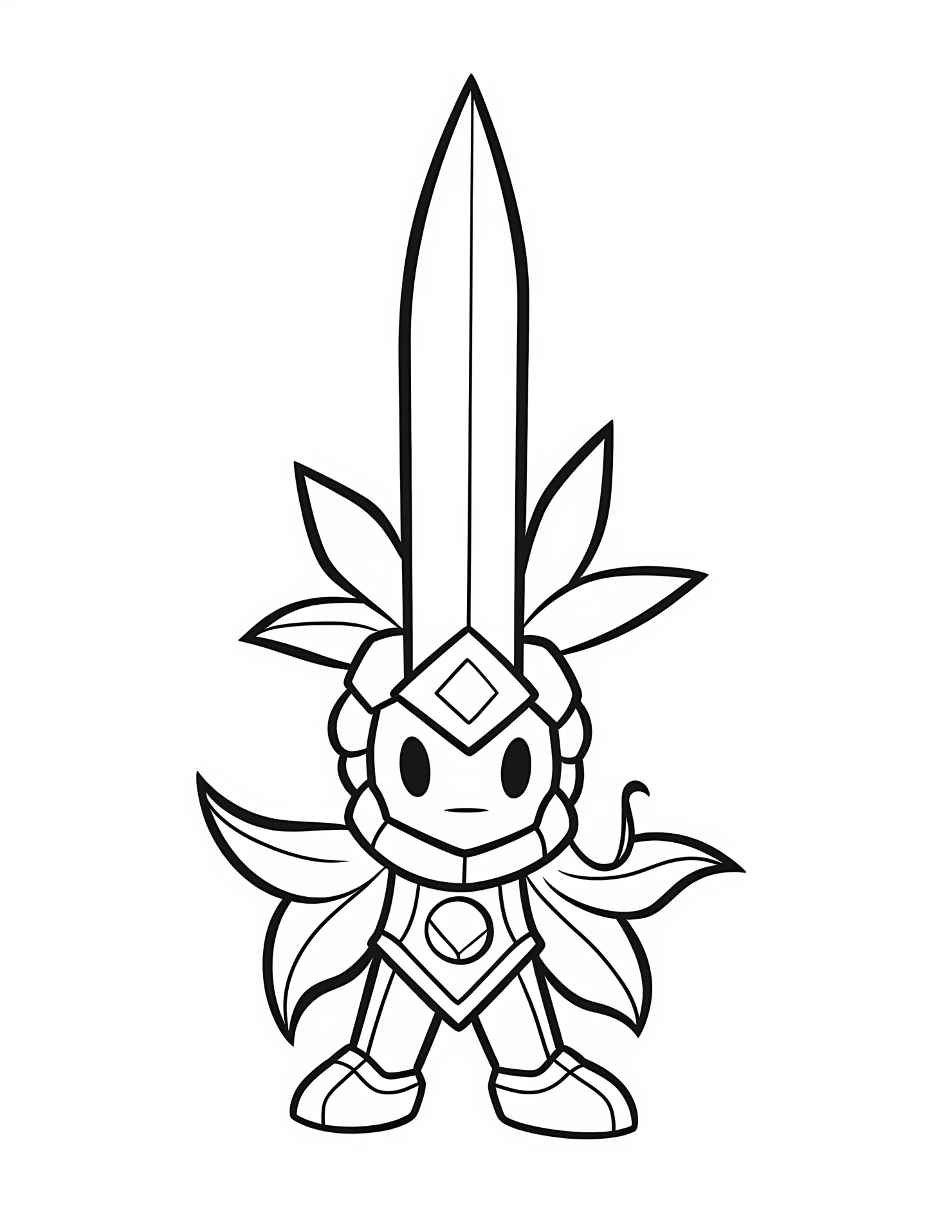 Sword for kids coloring page on white color background #32990