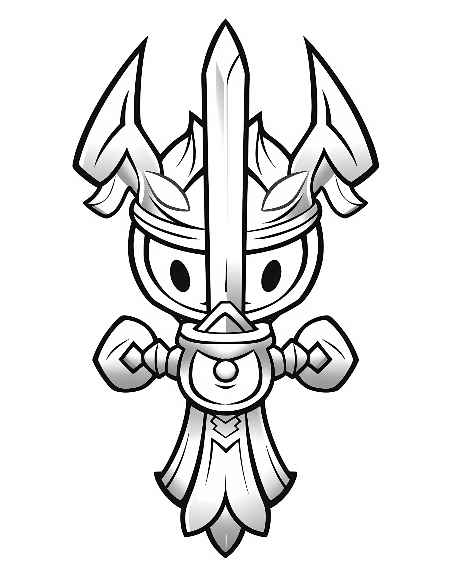 Sword for kids coloring page on white color background #32991