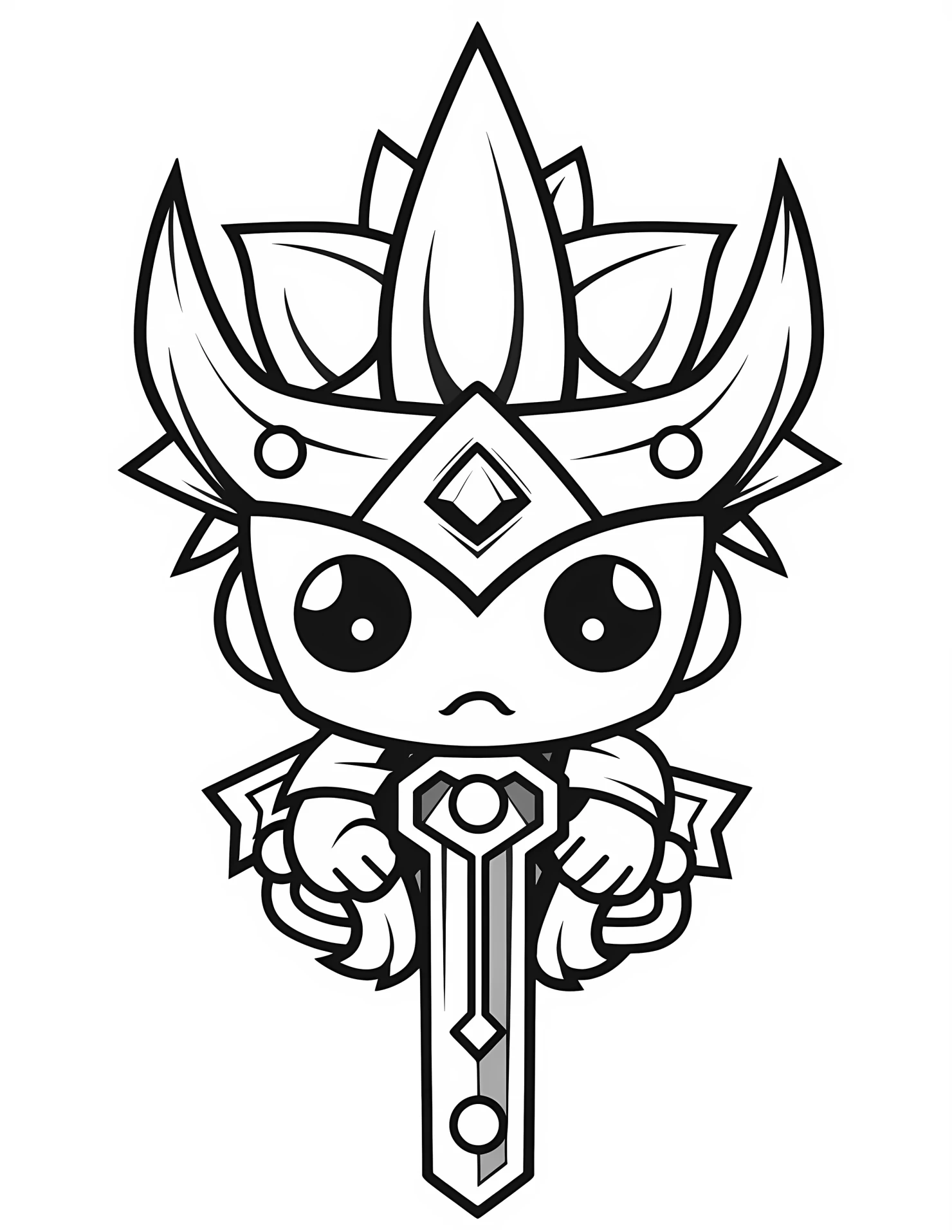 Sword for kids coloring page on white color background #32992