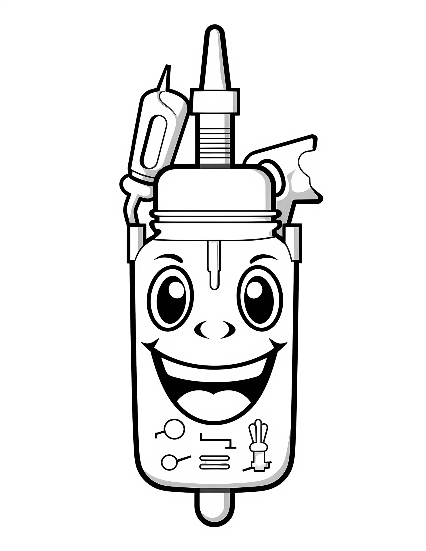 Syringe for kids coloring page on white color background #32996
