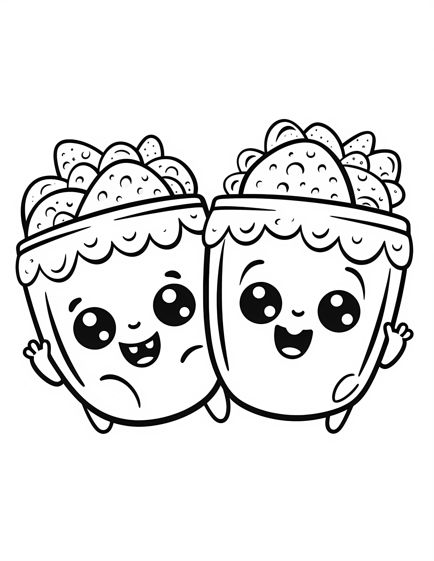 Tacos for kids coloring page on white color background #32997
