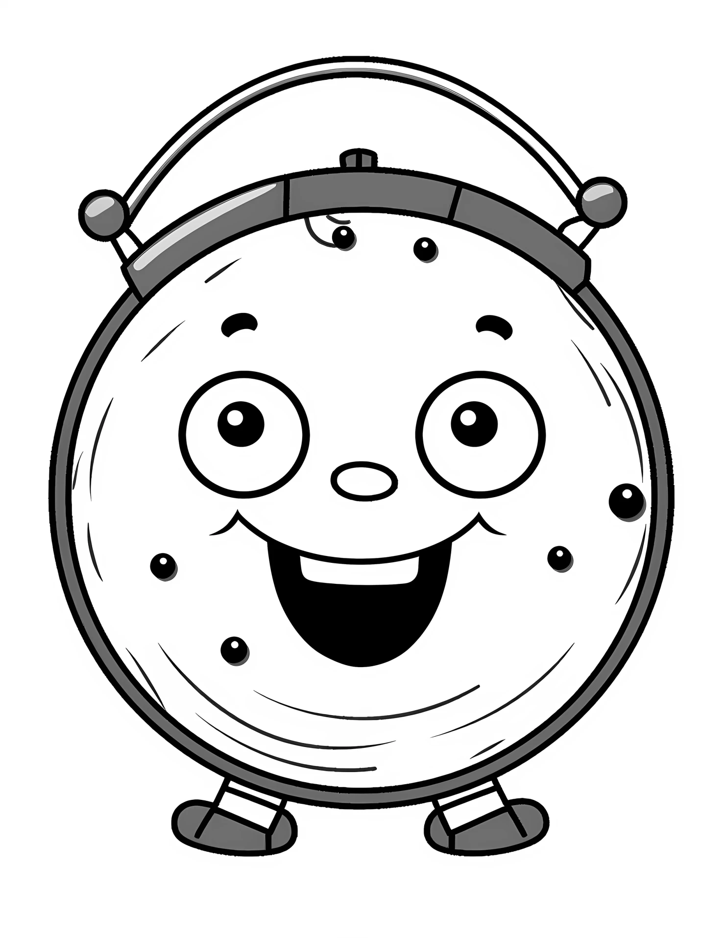 Tambourine for kids coloring page on white color background #33002
