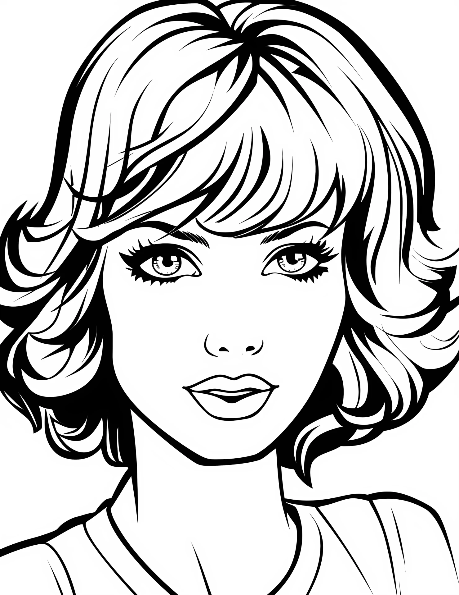 Taylor Swift for kids coloring page on white color background #33009
