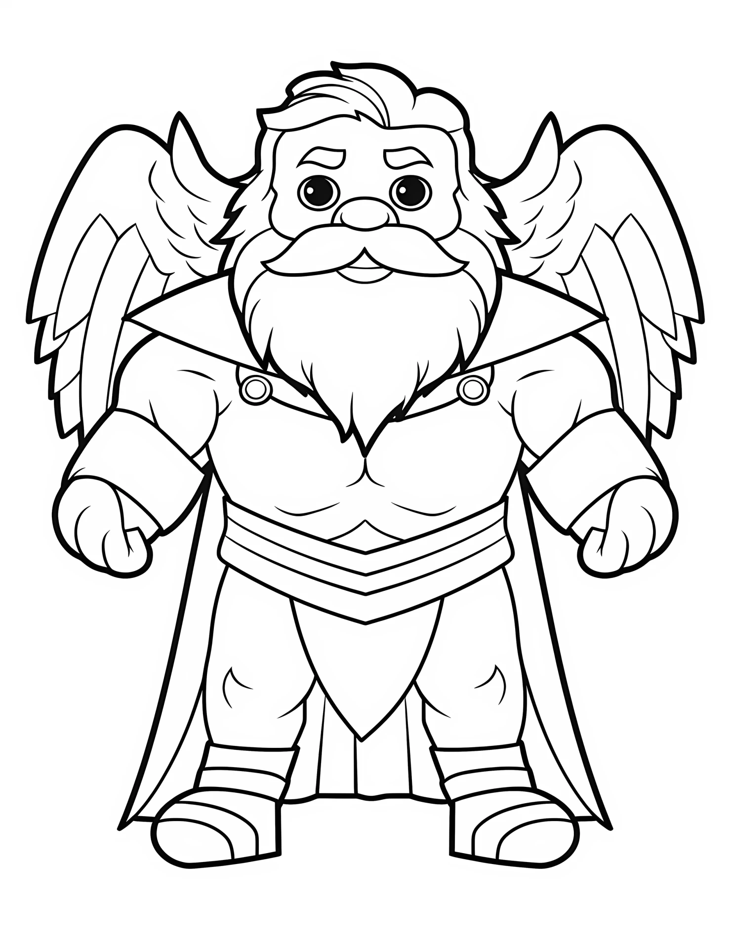 Zeus for kids coloring page on white color background #33012
