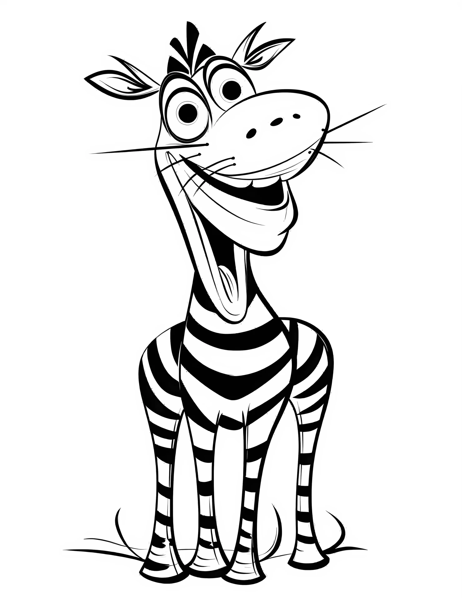 Zebra for kids coloring page on white color background #33014