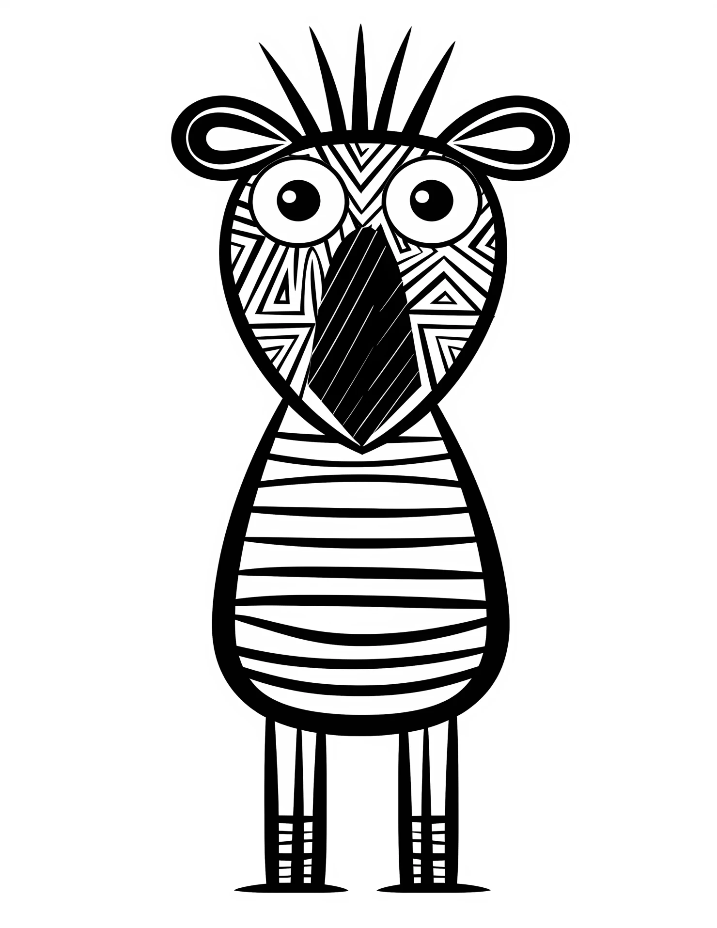 Zebra for kids coloring page on white color background #33016