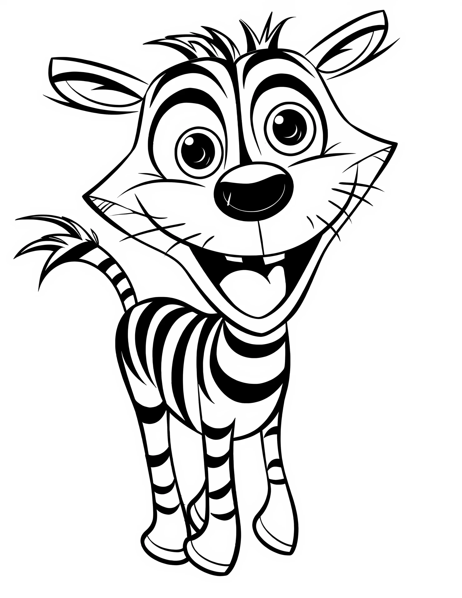 Zebra for kids coloring page on white color background #33017