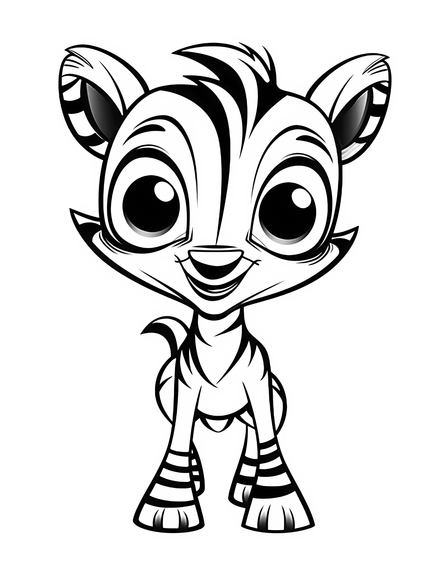 Zebra for kids coloring page on white color background #33020