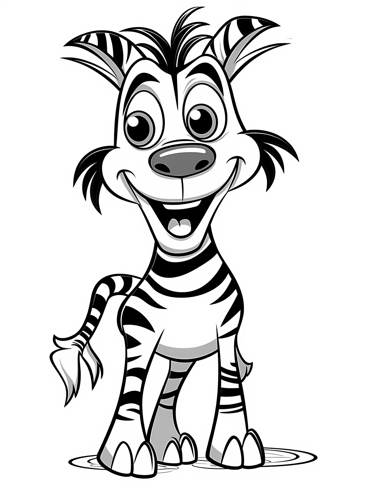 Zebra for kids coloring page on white color background #33021