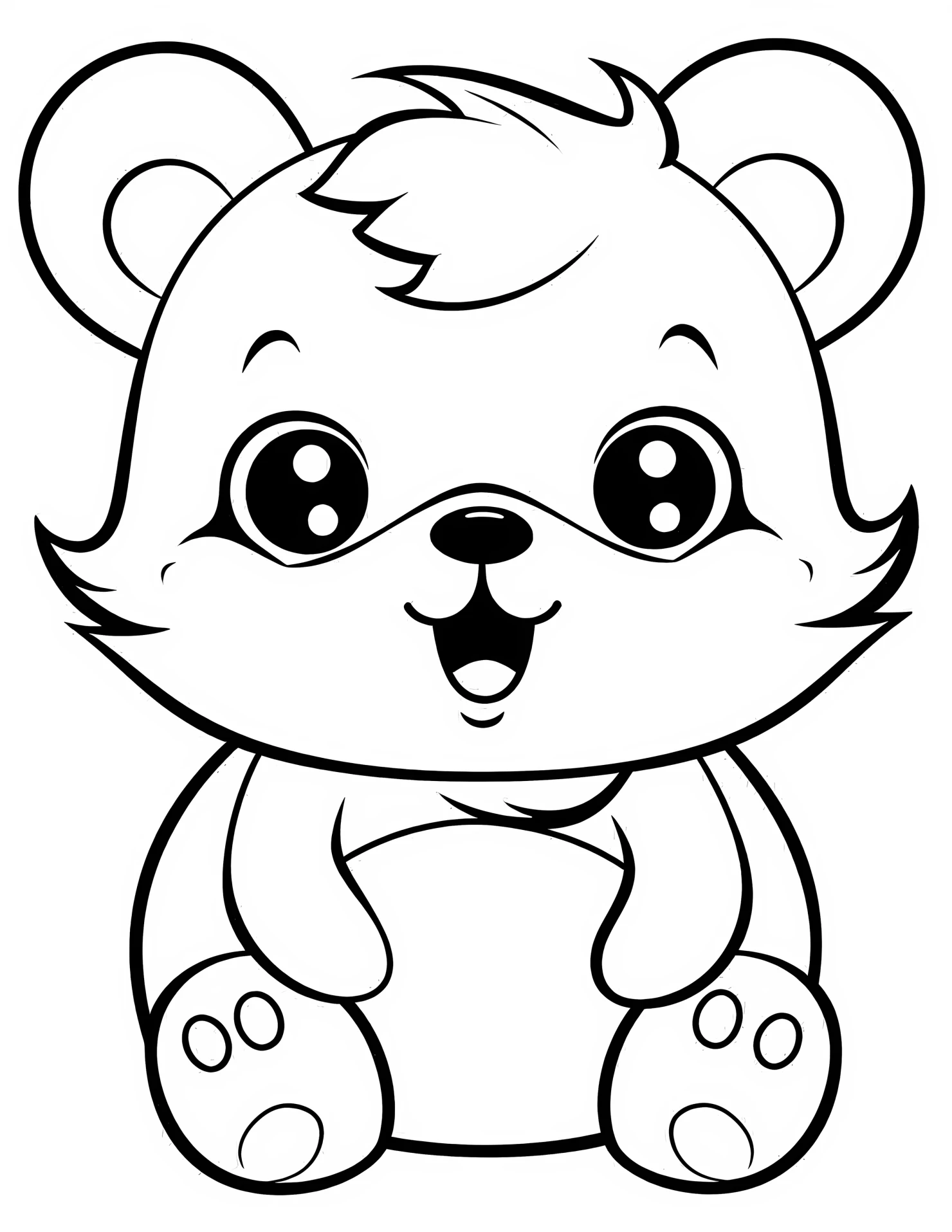 Teddy bear for kids coloring page on white color background #33022