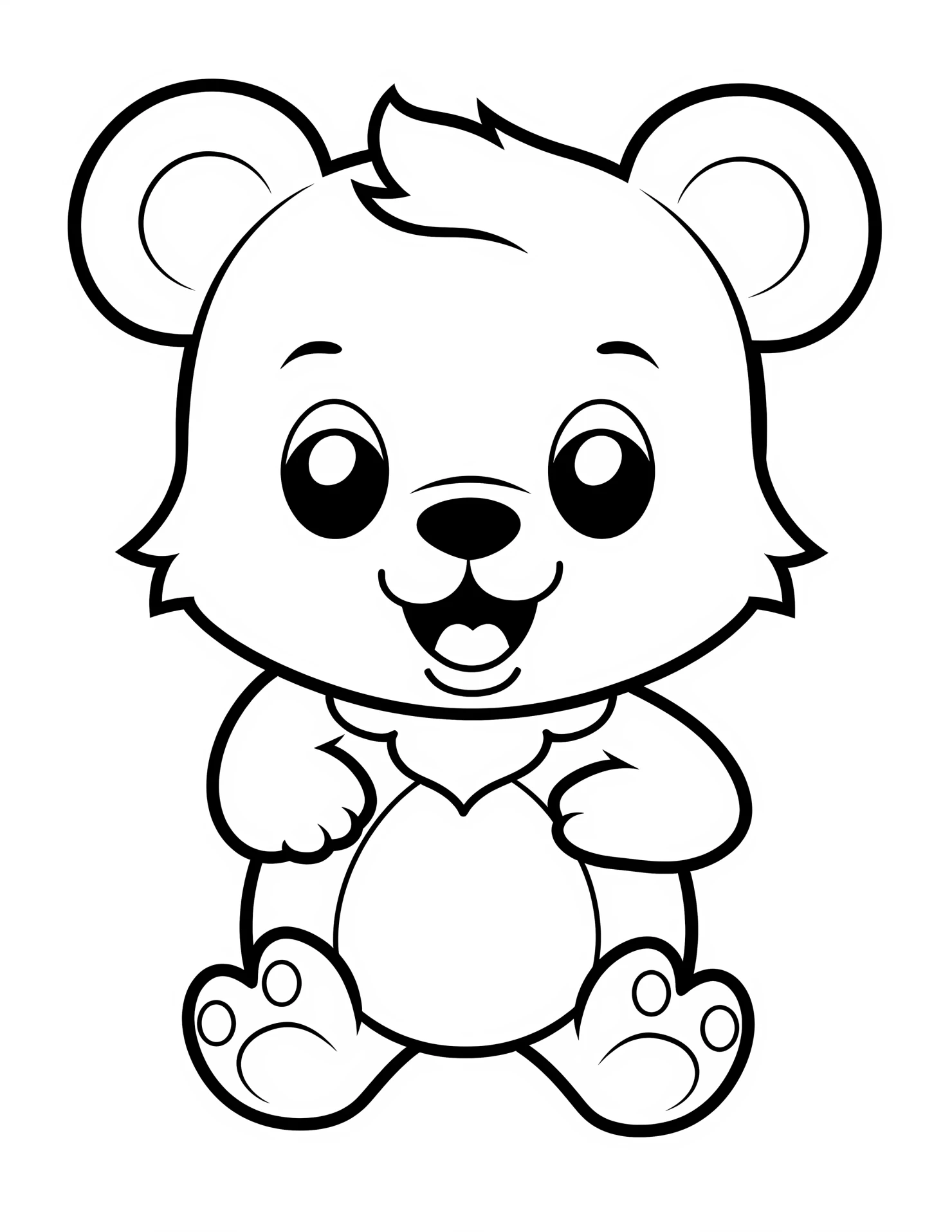 Teddy bear for kids coloring page on white color background #33023