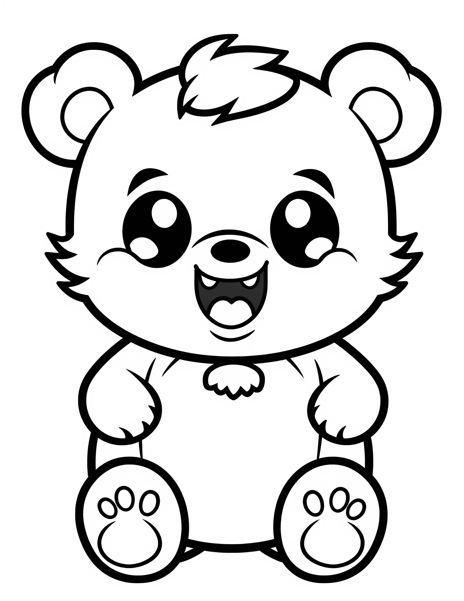 Teddy bear for kids coloring page on white color background #33024