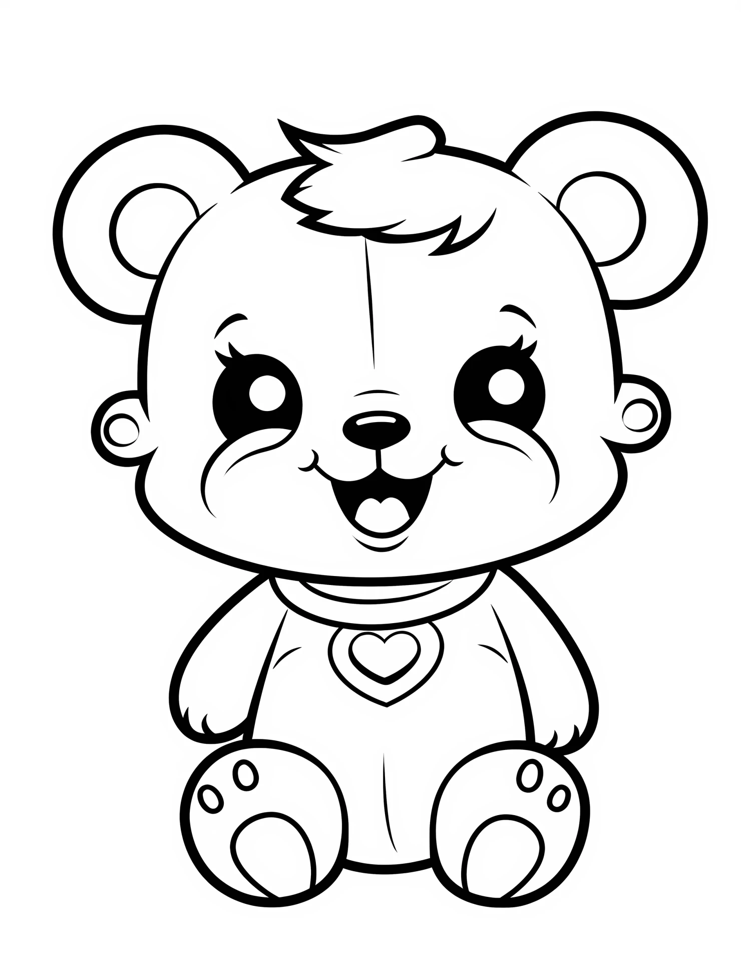 Teddy bear for kids coloring page on white color background #33025