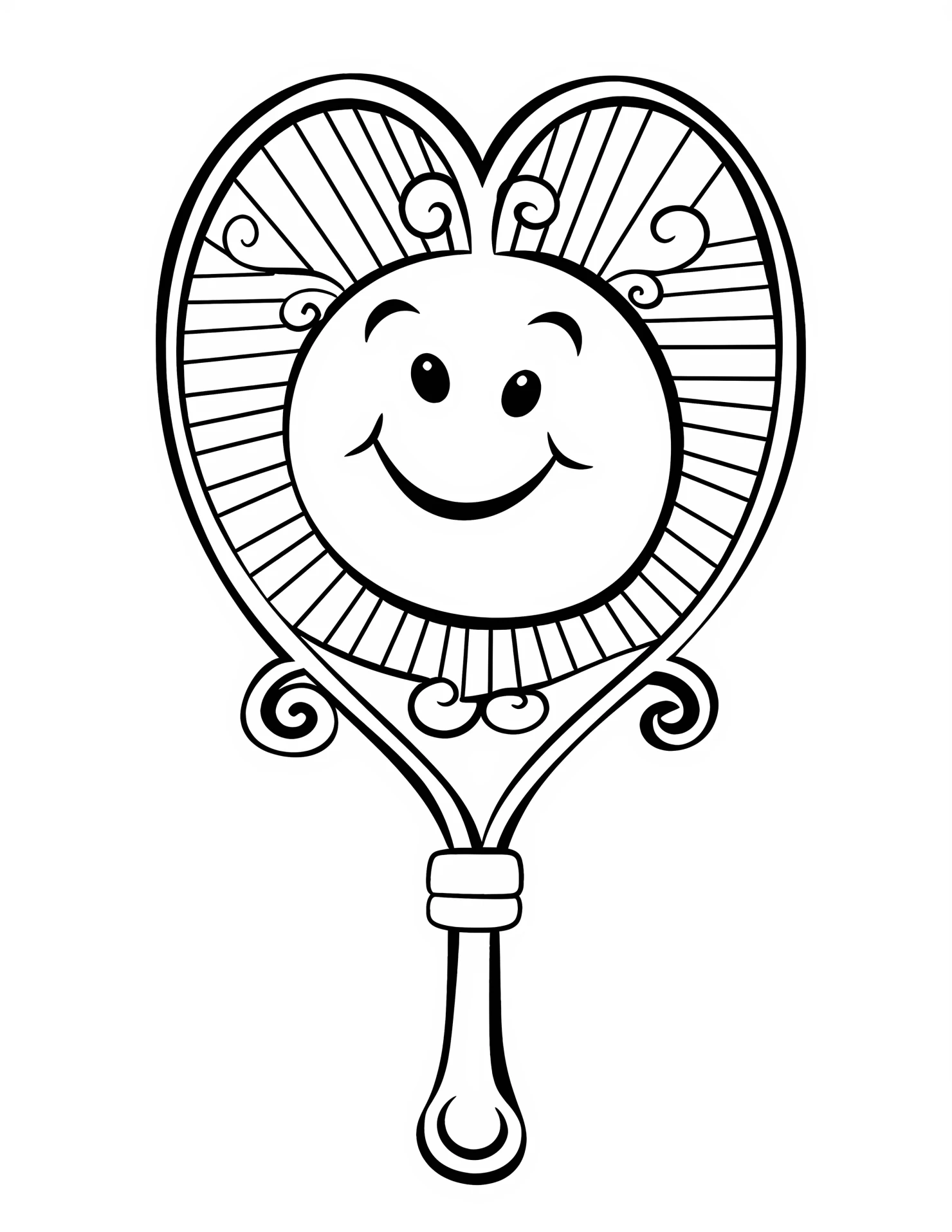 Tennis racket for kids coloring page on white color background #33030