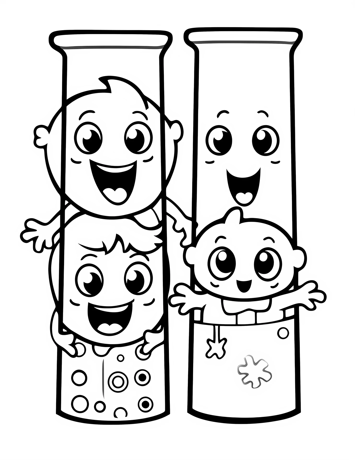 Test tubes for kids coloring page on white color background #33035