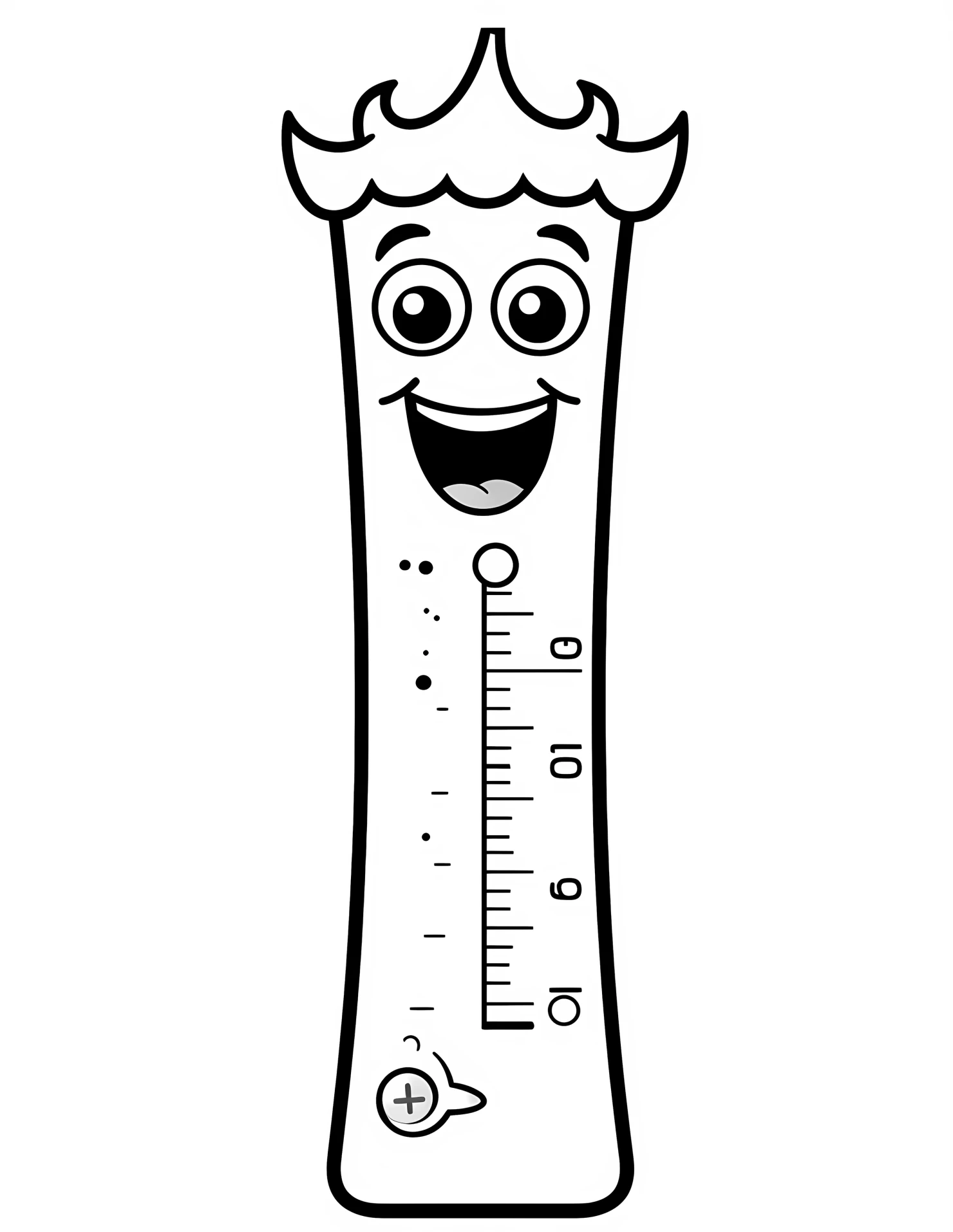 Thermometer for kids coloring page on white color background #33046