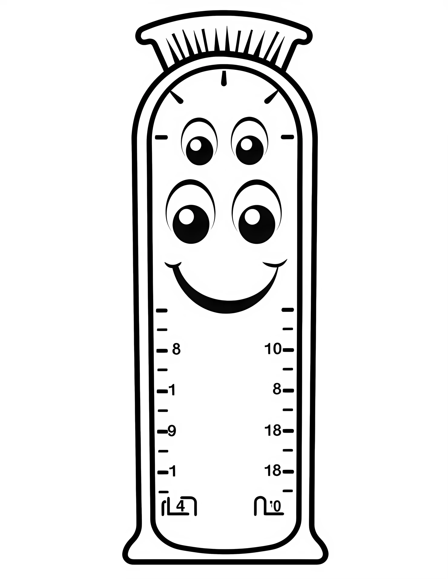 Thermometer for kids coloring page on white color background #33047